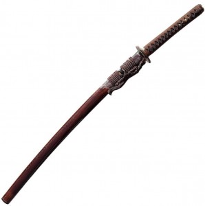 Damast Katana Junna Löwe mit Rosenholzsaya