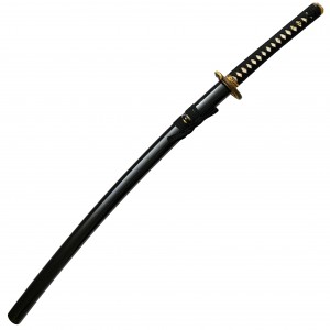 Katana kaufen Damast Snake gefaltet mit Hamon