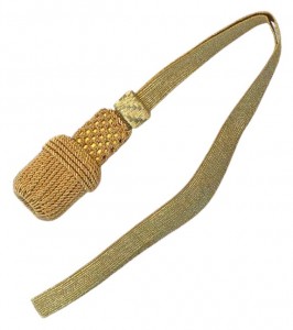 Portepee Farbe Gold mit goldfarbener Tresse