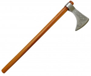 Wikinger Axt mit Drachen + scharf + Holzstiel