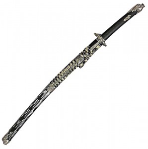 doppel Drachenkopf Schwarz Samuraischwert- Katana
