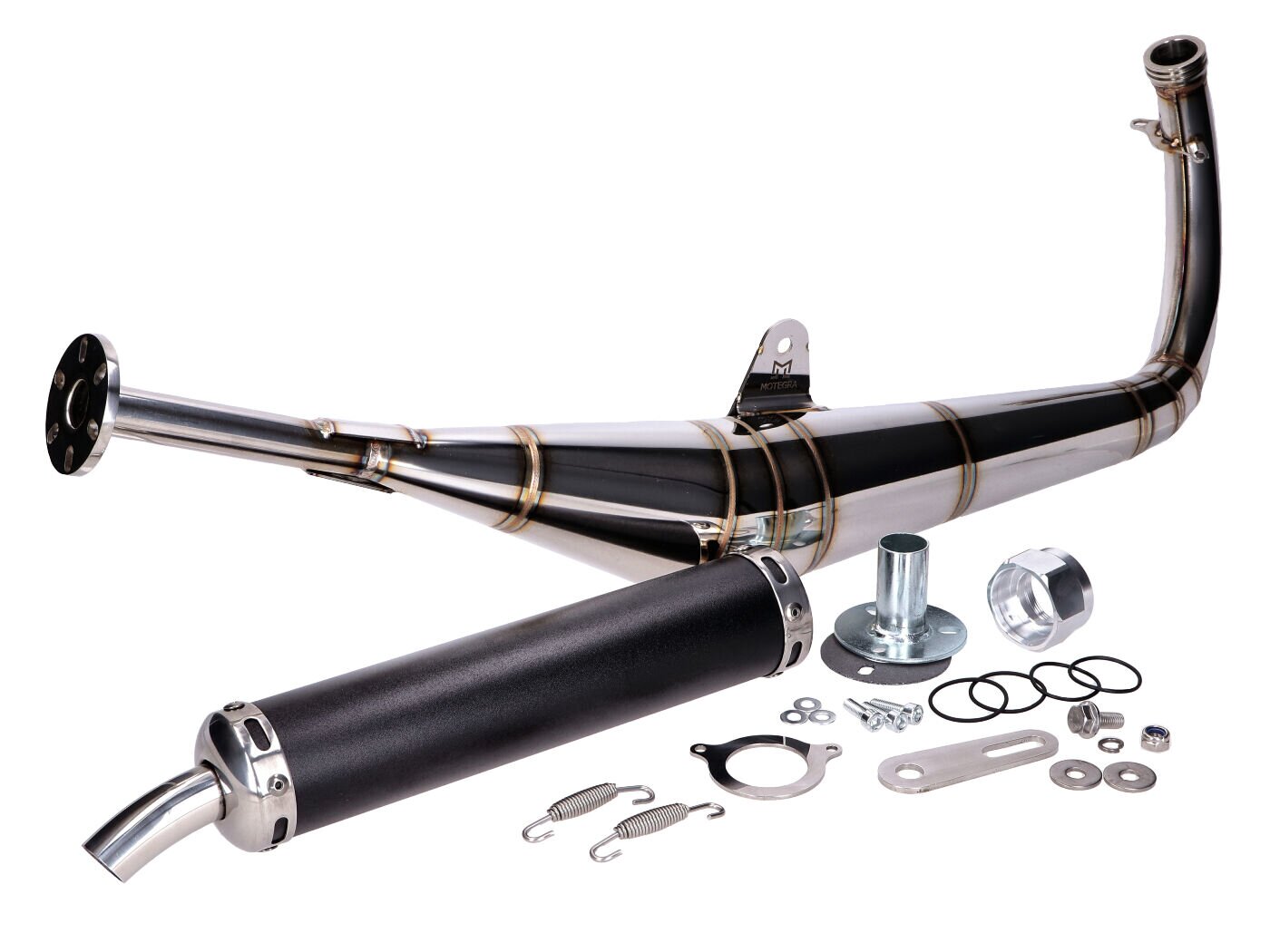 Auspuff Motegra Racing 60-110cc goldene Nähte Simson S50 / S51 / S70