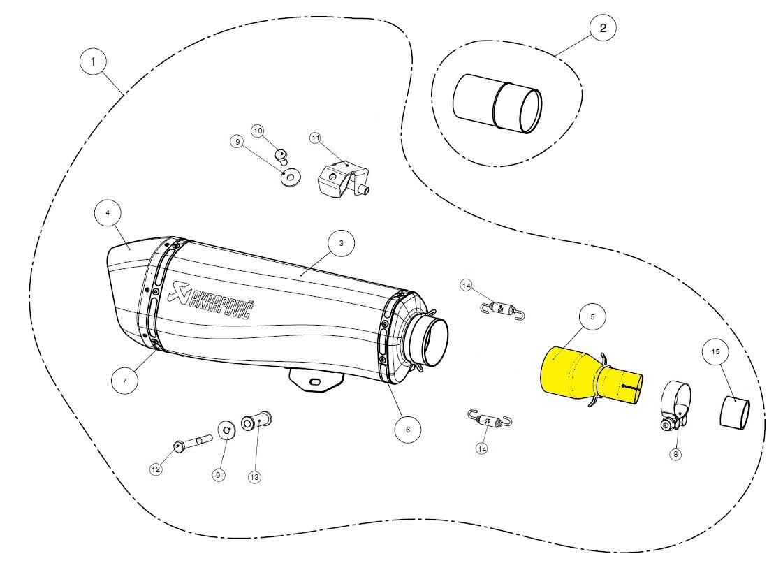 Krümmeranschluss Akrapovic Piaggio MP3