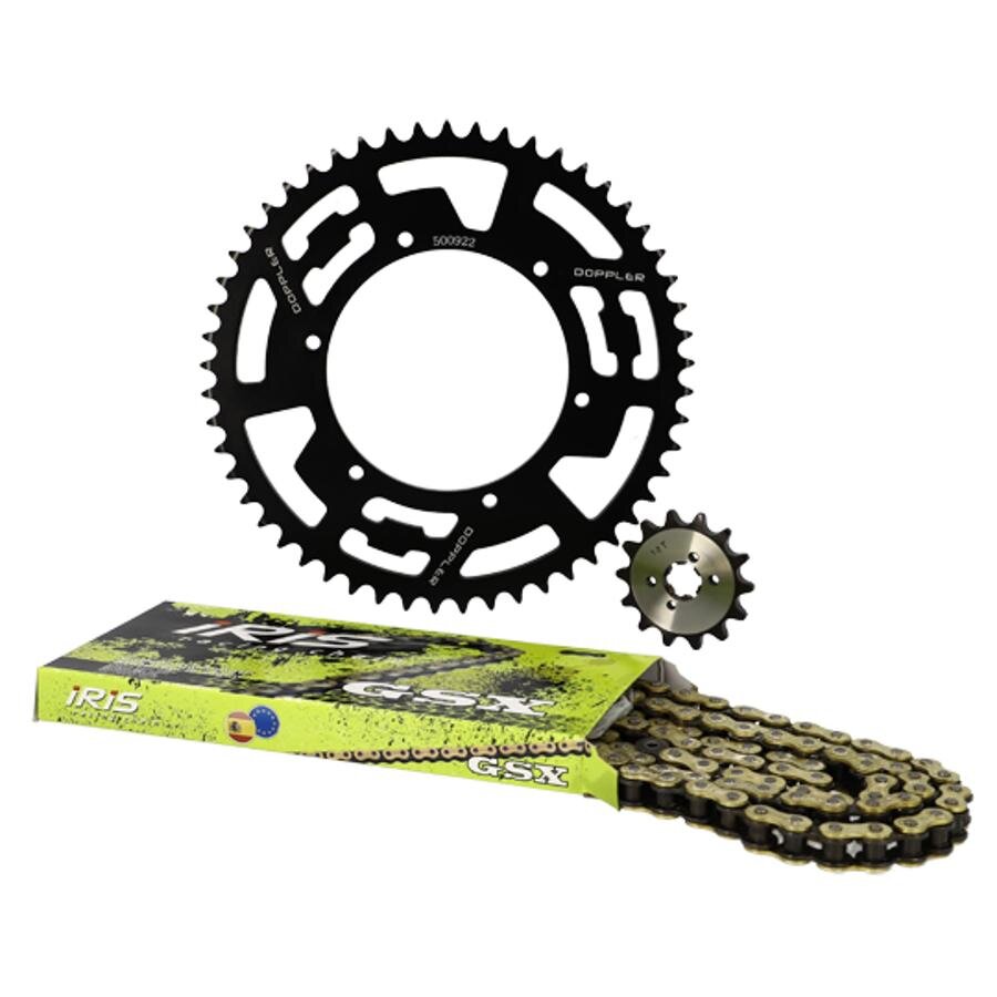 Kettensatz Alu schwarz 14x53 - 420 Doppler Derbi GPR / Senda X-treme