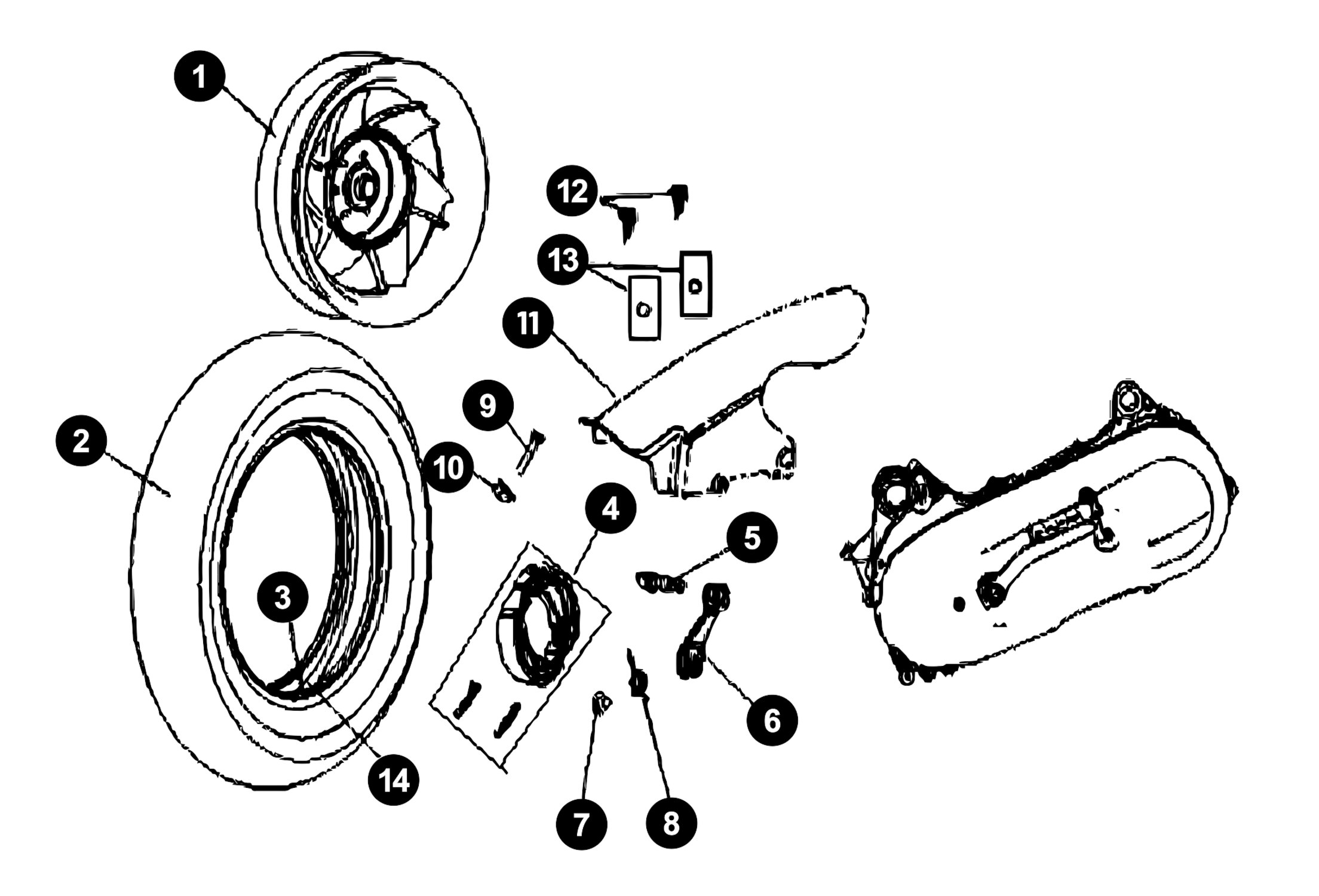 Generic Cracker Ersatzteile Hinterrad