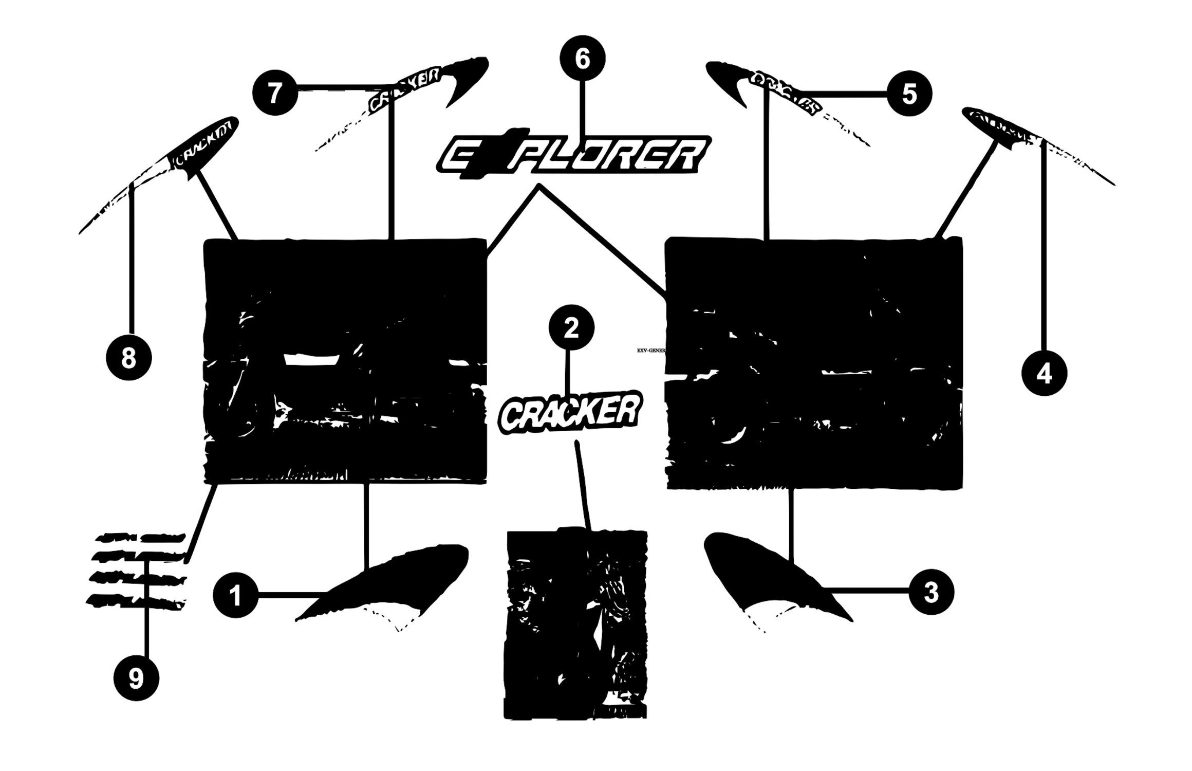 Generic Cracker Ersatzteile Aufkleber
