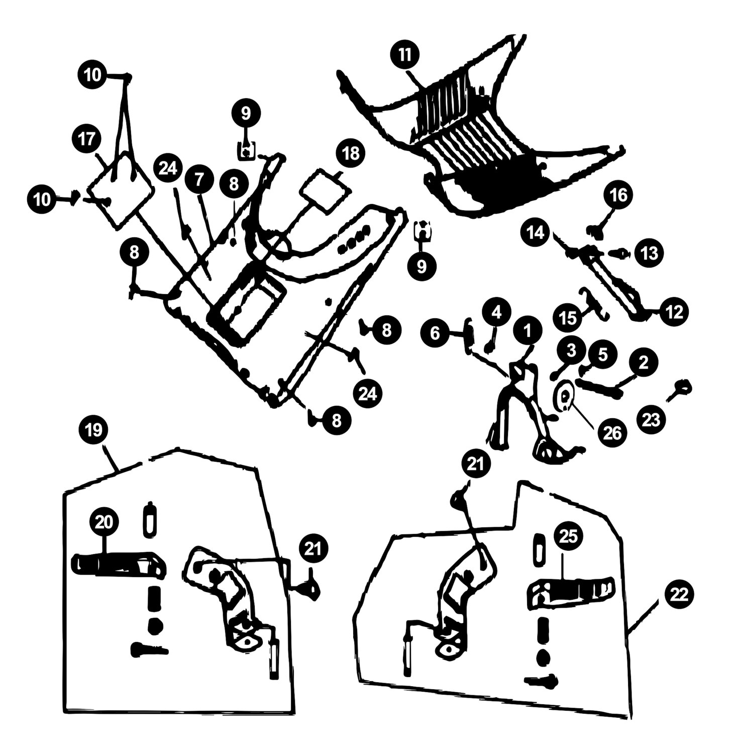 Generic Cracker Ersatzteile Trittbrett / Hauptständer