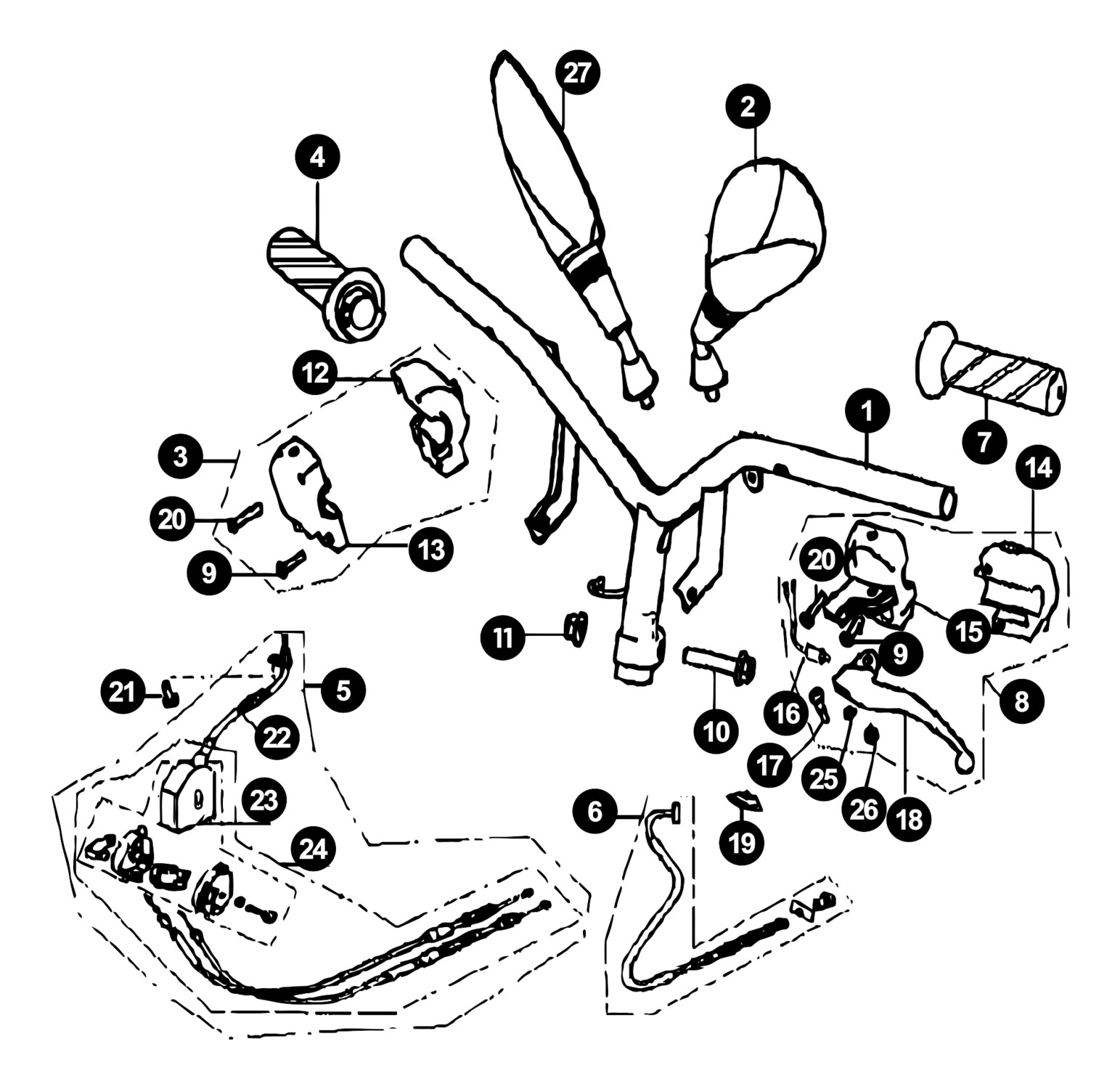 Generic Ideo Ersatzteile Lenker / Spiegel / Seilzüge