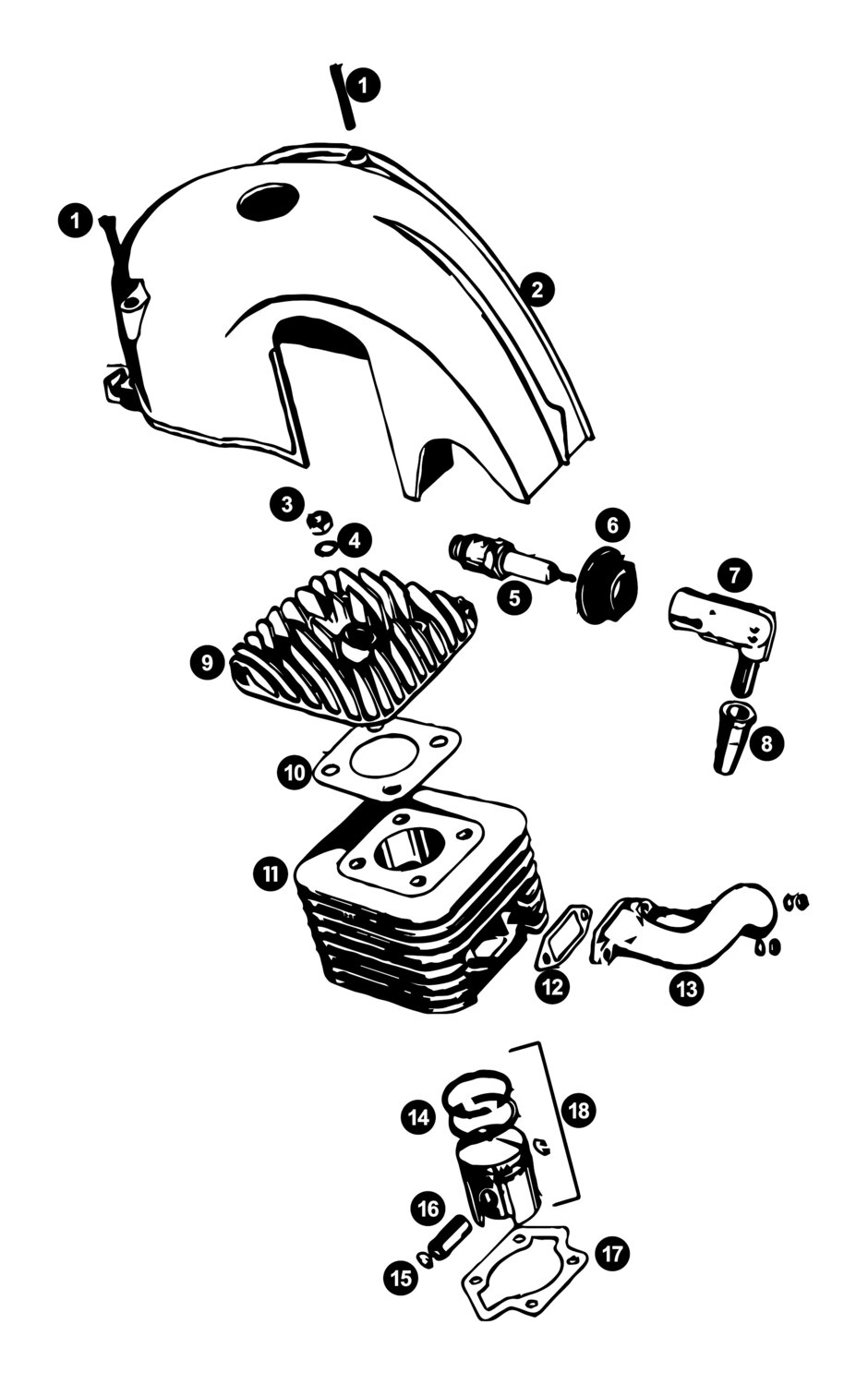 Kreidler Motor 3 Gang Ersatzteile Zylinder