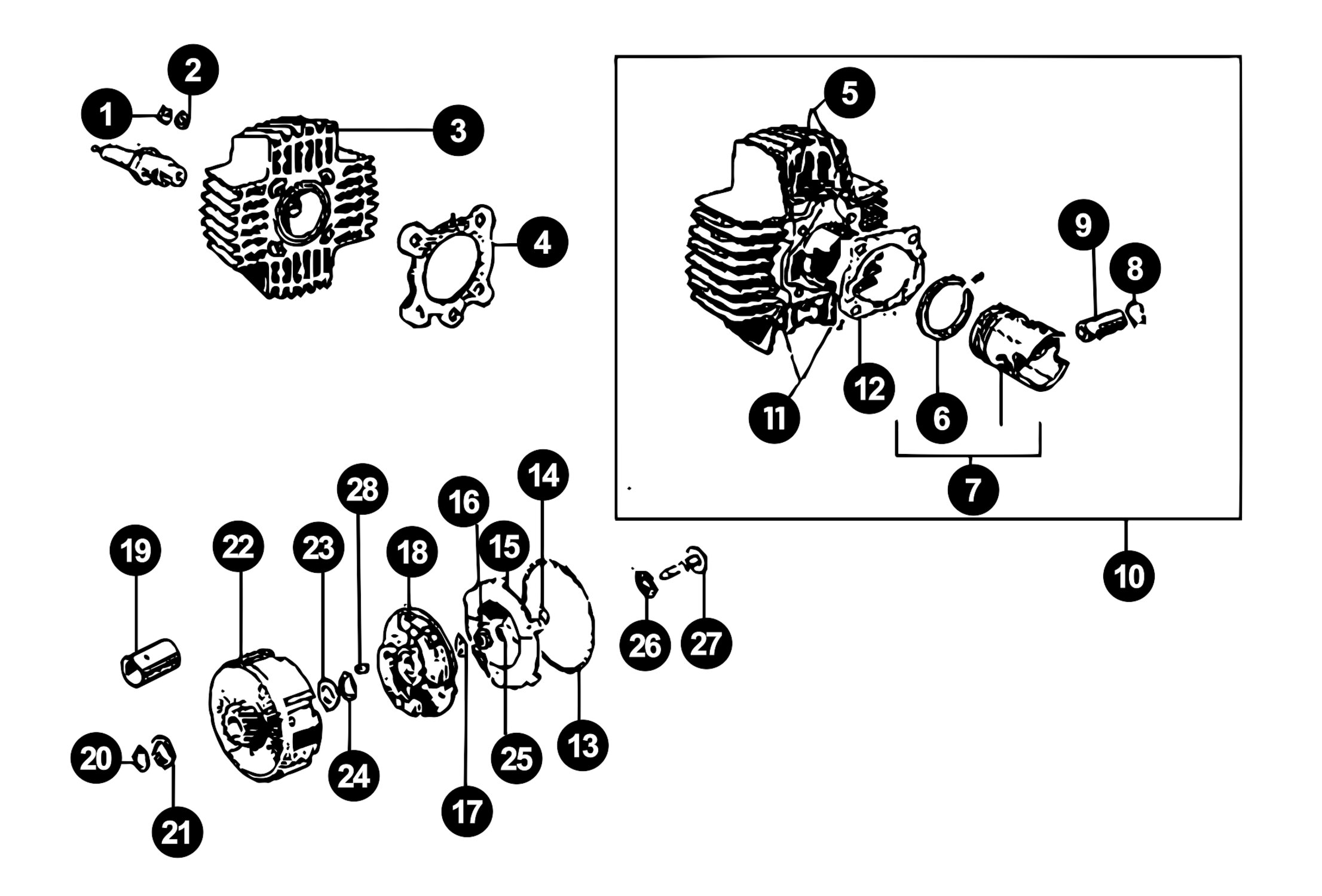 Puch Motor Automatik (Maxi) Ersatzteile Zylinder