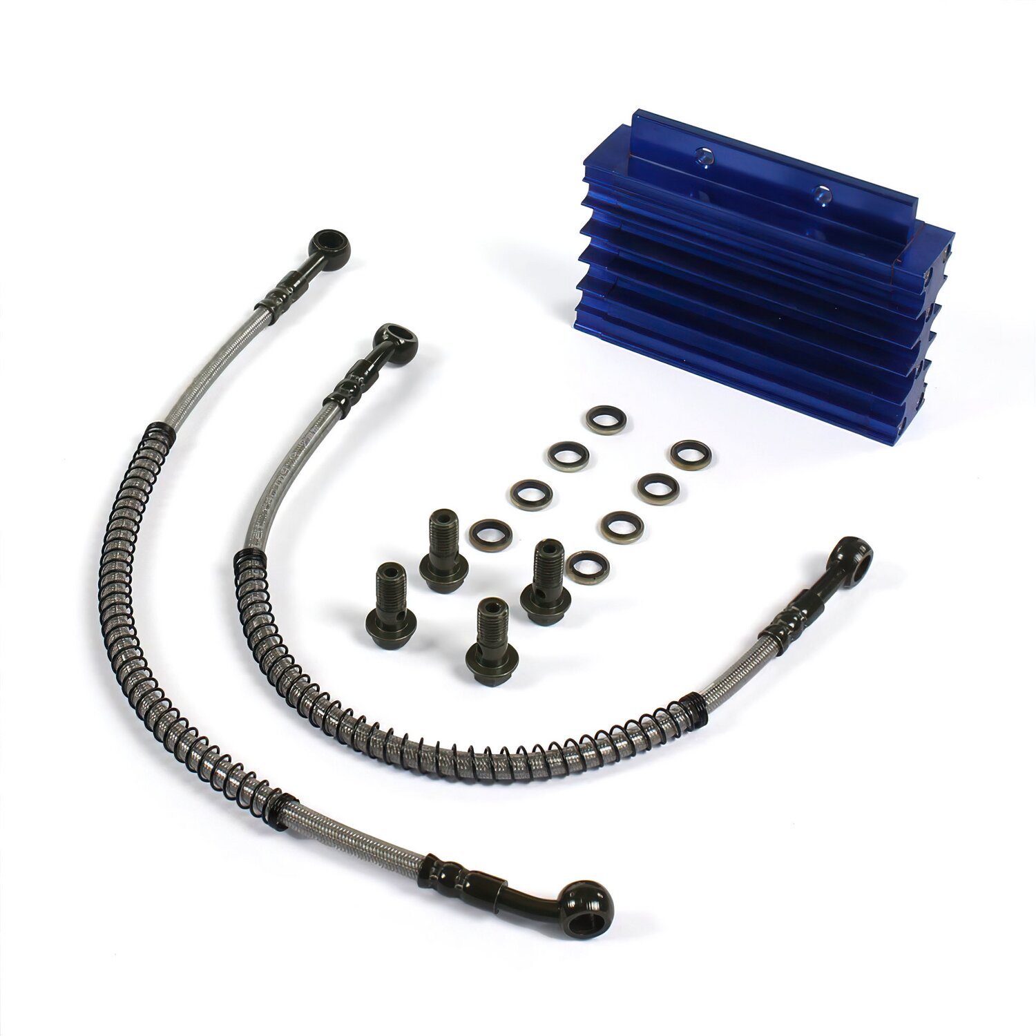 Ölkühler aluminium CNC Pit Bike / Dirt Bike Lifan / YX 140cc blau