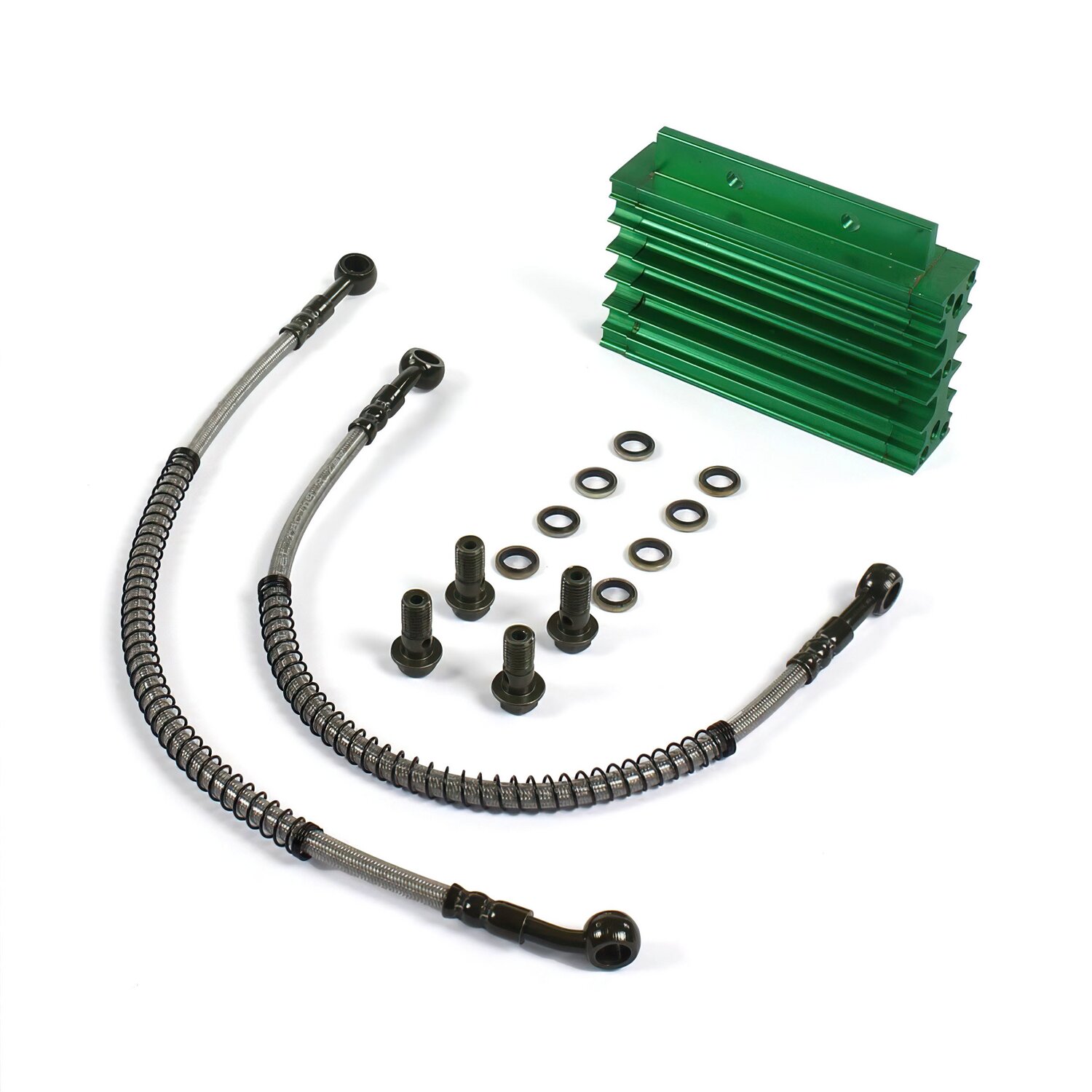 Ölkühler aluminium CNC Pit Bike / Dirt Bike Lifan / YX 140cc grün