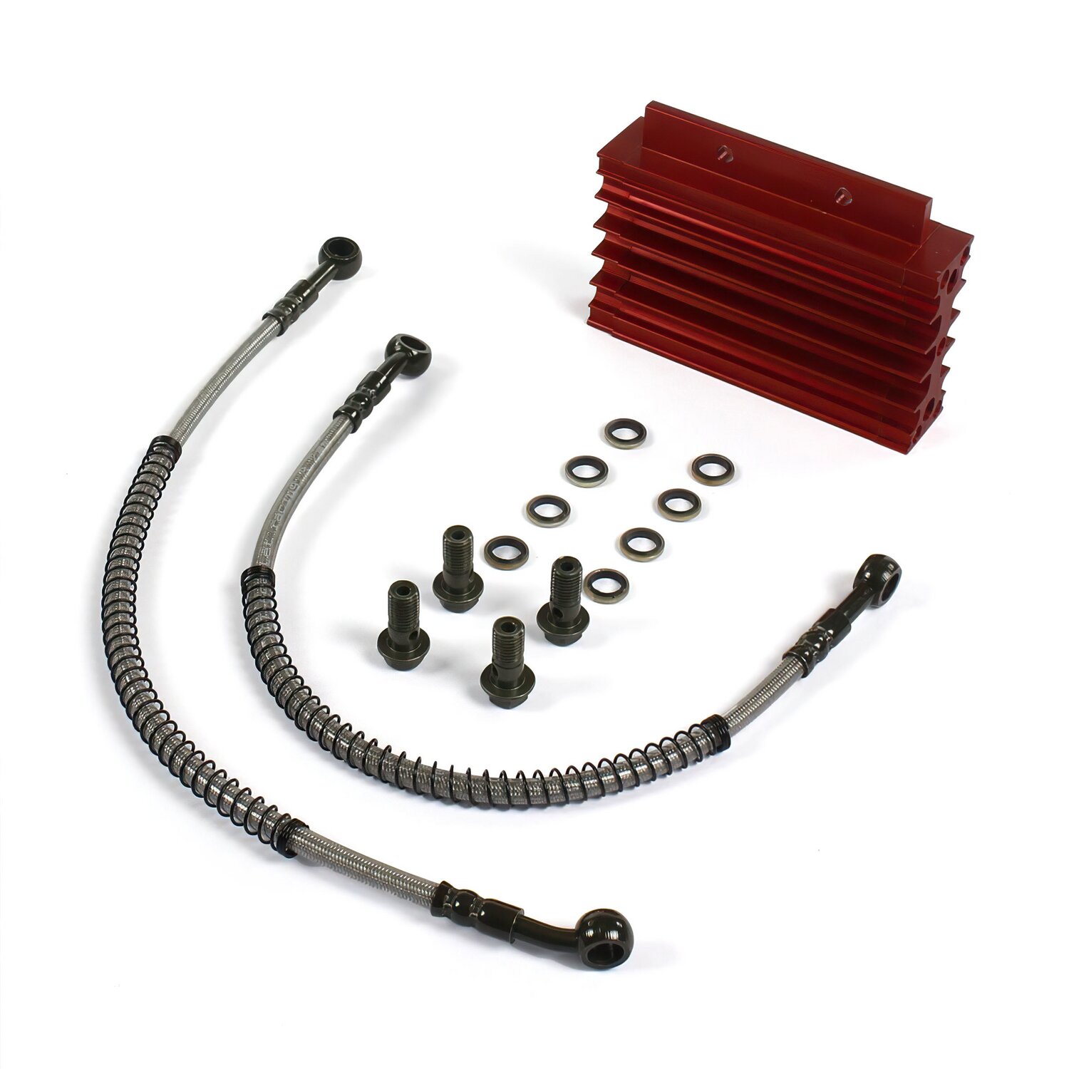 Ölkühler Alu CNC Pit Bike / Dirt Bike Lifan / YX 140cc rot