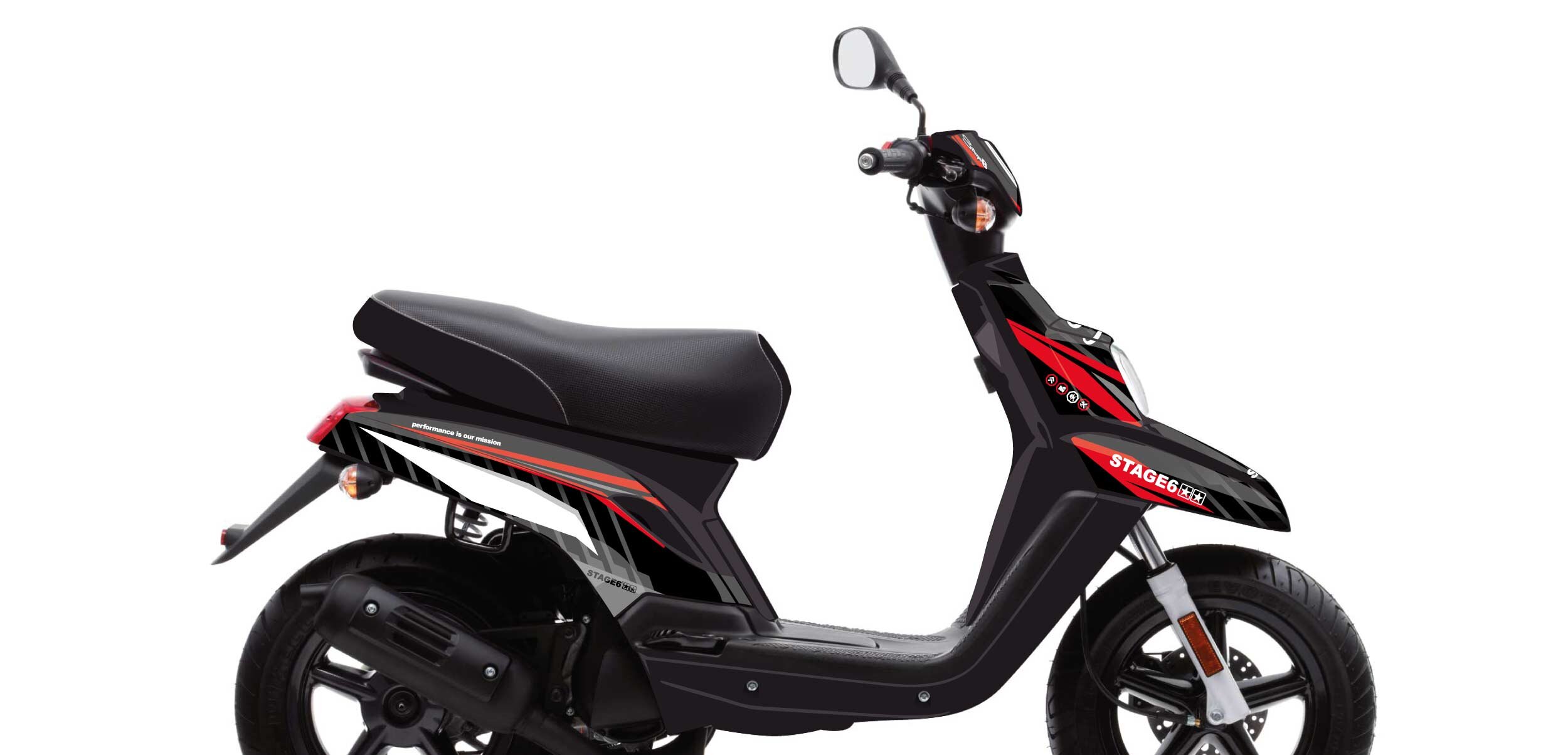 Dekor Kit Yamaha BWs ab 2004 Stage6 Rot