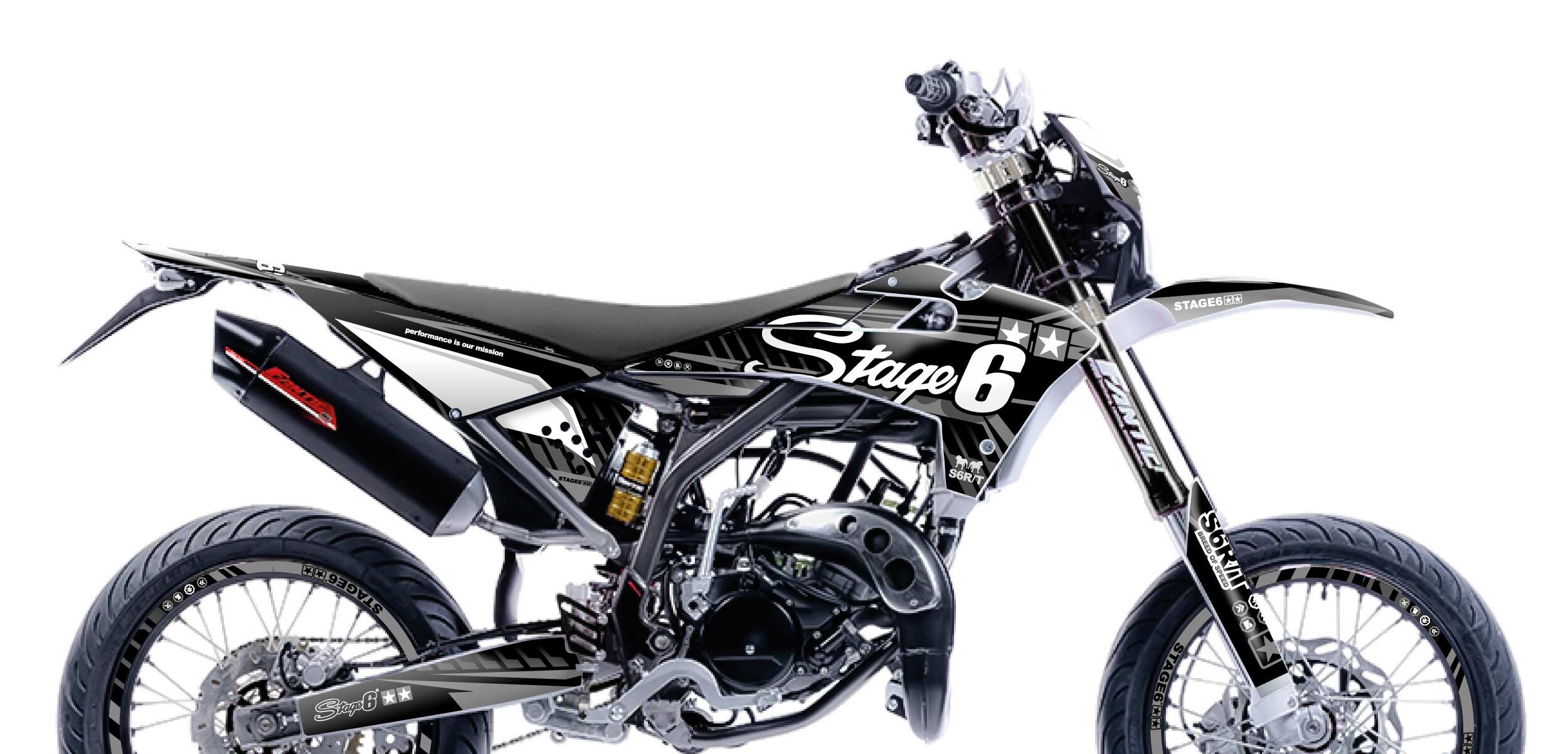 Dekor Kit Fantic XM 50 2017 - 2022 Stage6 Schwarz