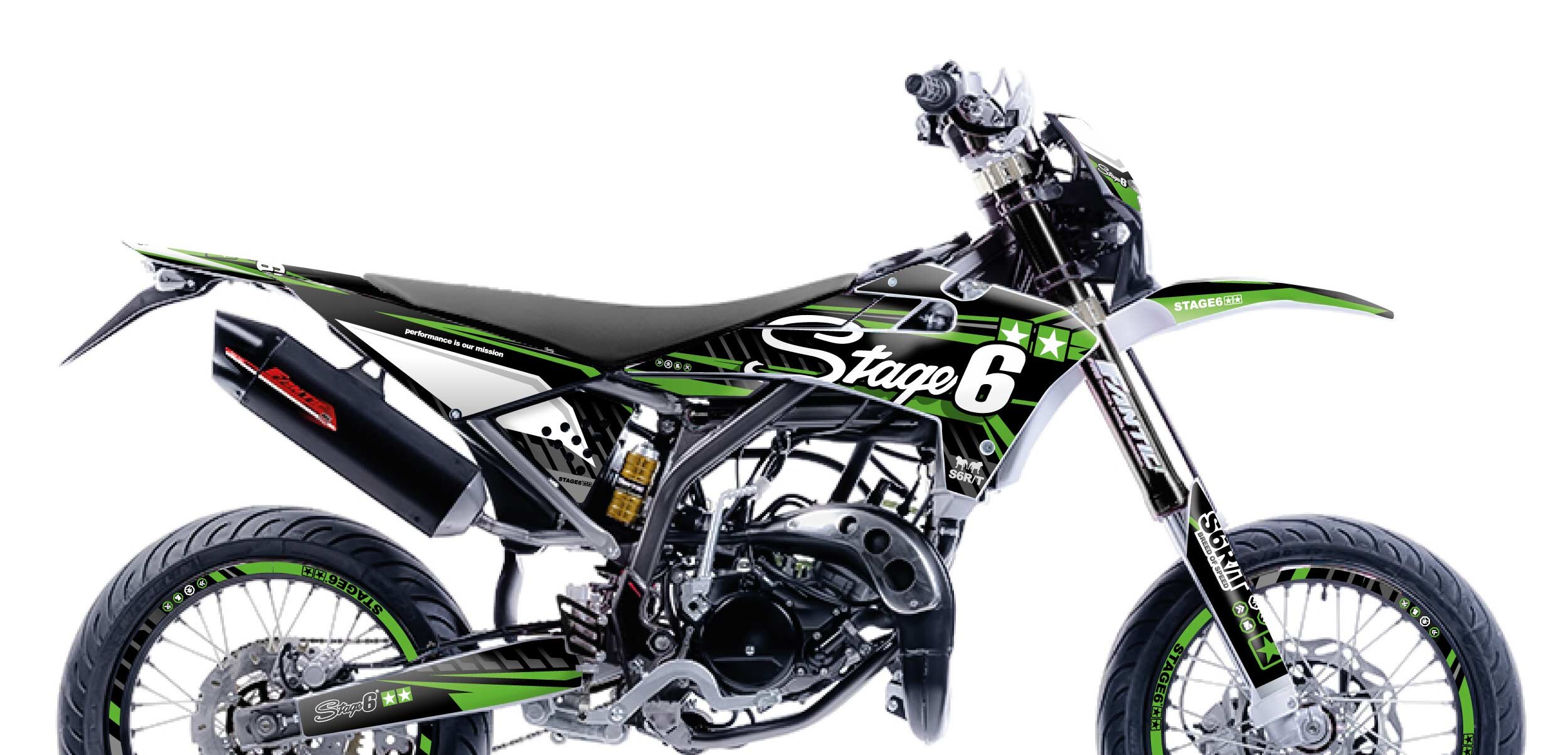 Dekor Kit Fantic XM 50 2017 - 2022 Stage6 Grün