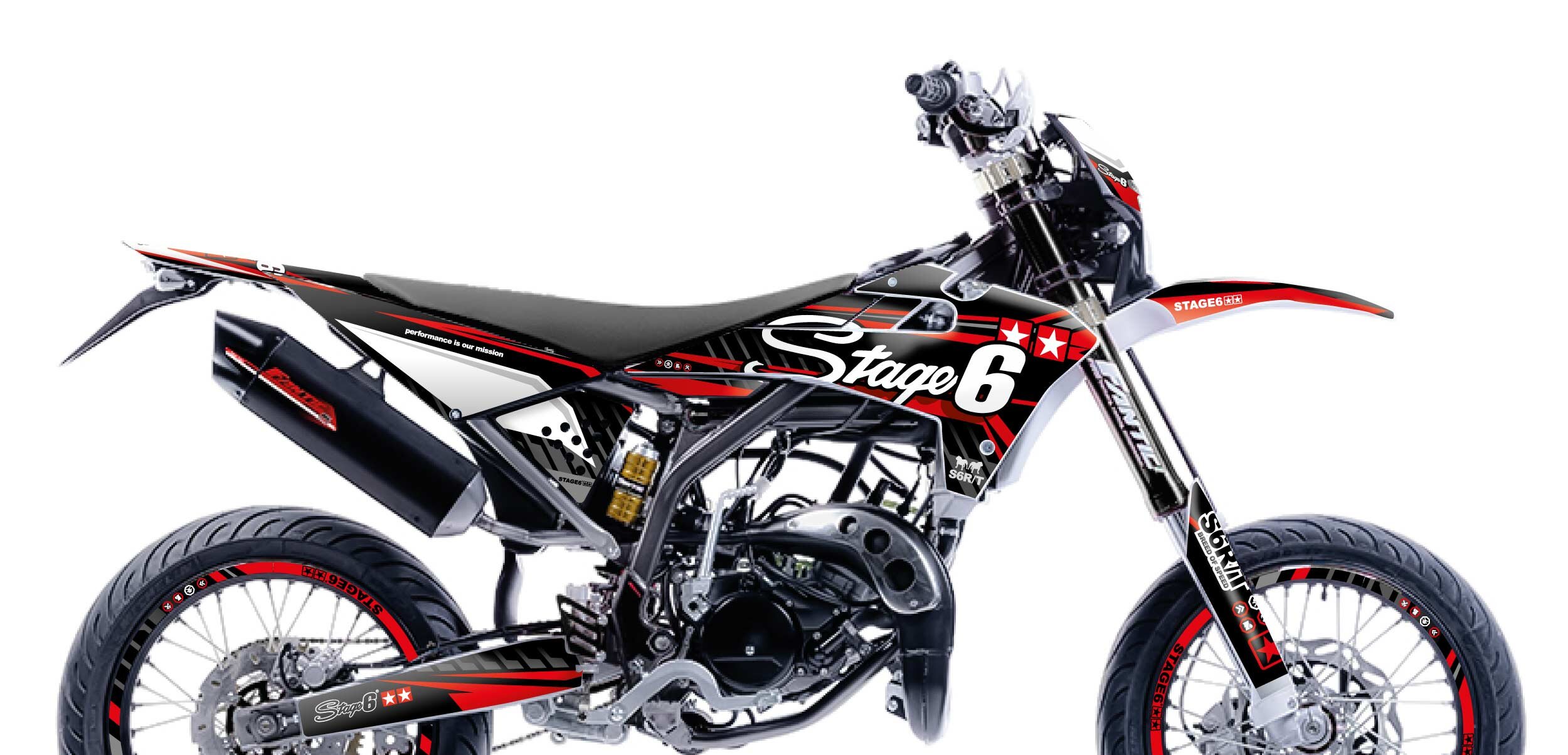 Dekor Kit Fantic XM 50 2017 - 2022 Stage6 Rot