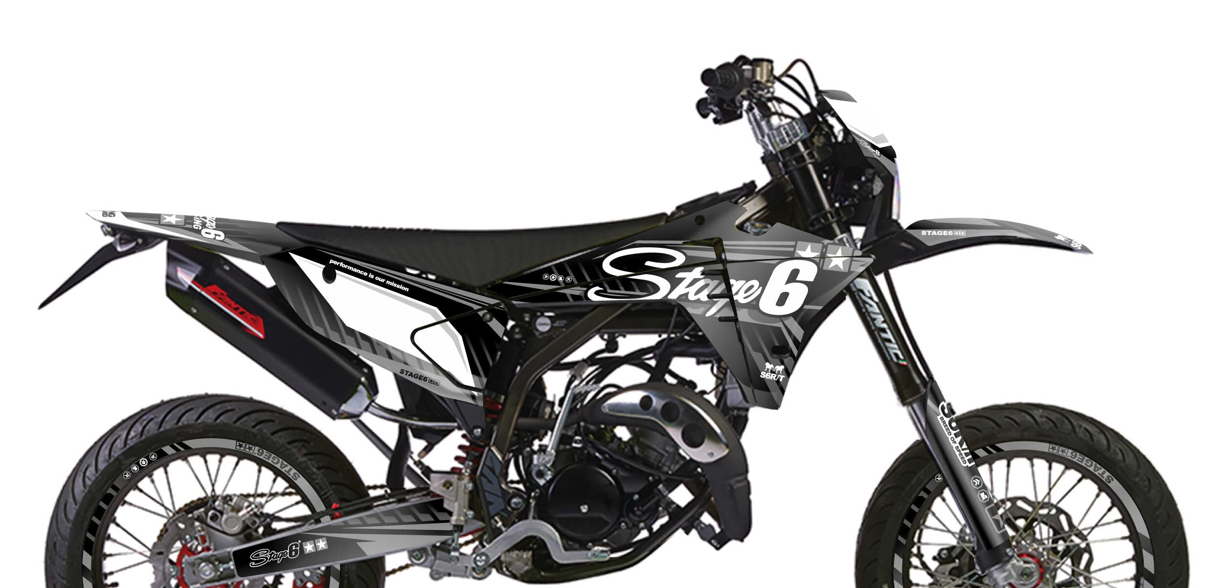 Dekor Kit Fantic XM 50 ab 2023 Stage6 Schwarz