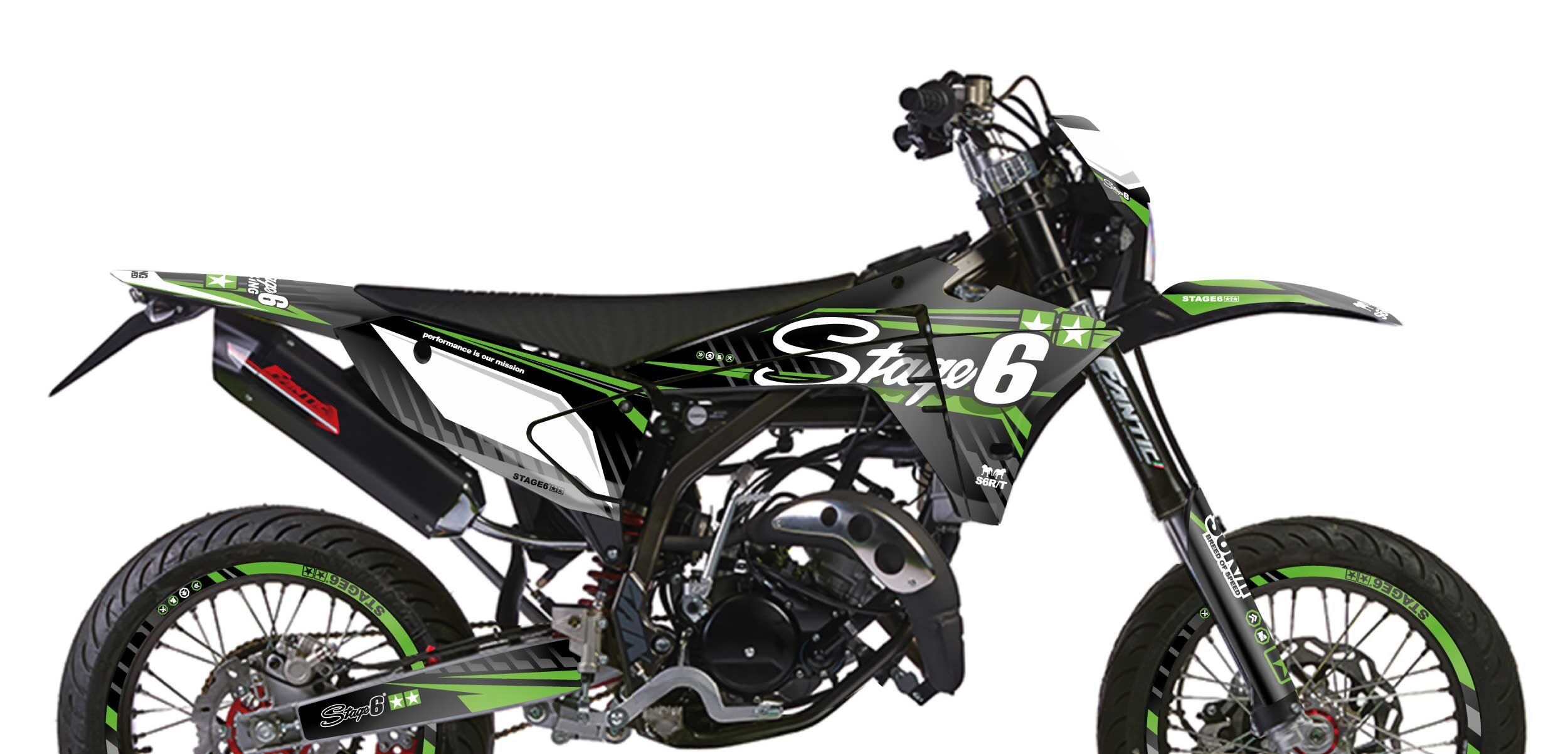 Dekor Kit Fantic XM 50 ab 2023 Stage6 Grün
