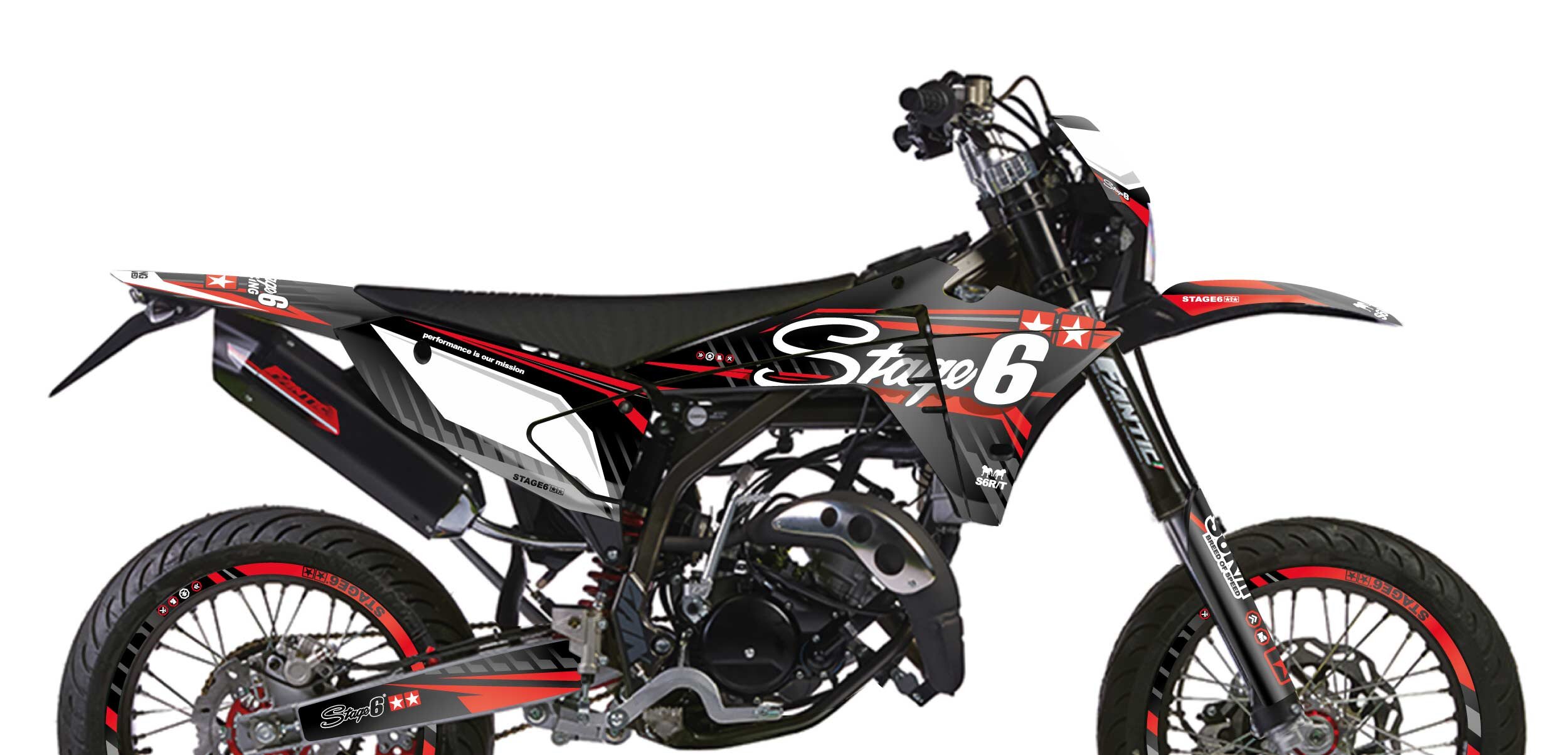 Dekor Kit Fantic XM 50 ab 2023 Stage6 Rot