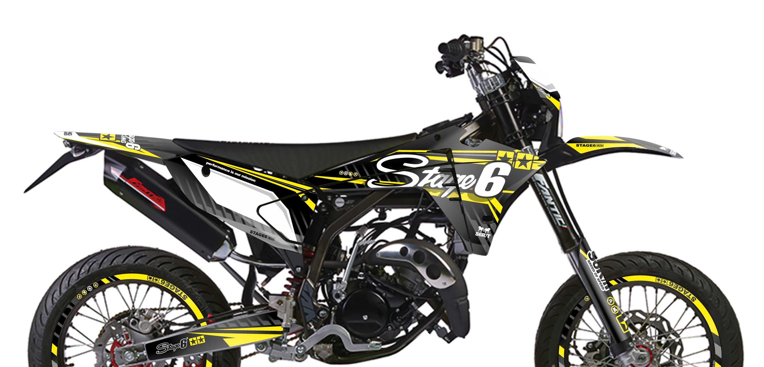 Dekor Kit Fantic XM 50 ab 2023 Stage6 Gelb