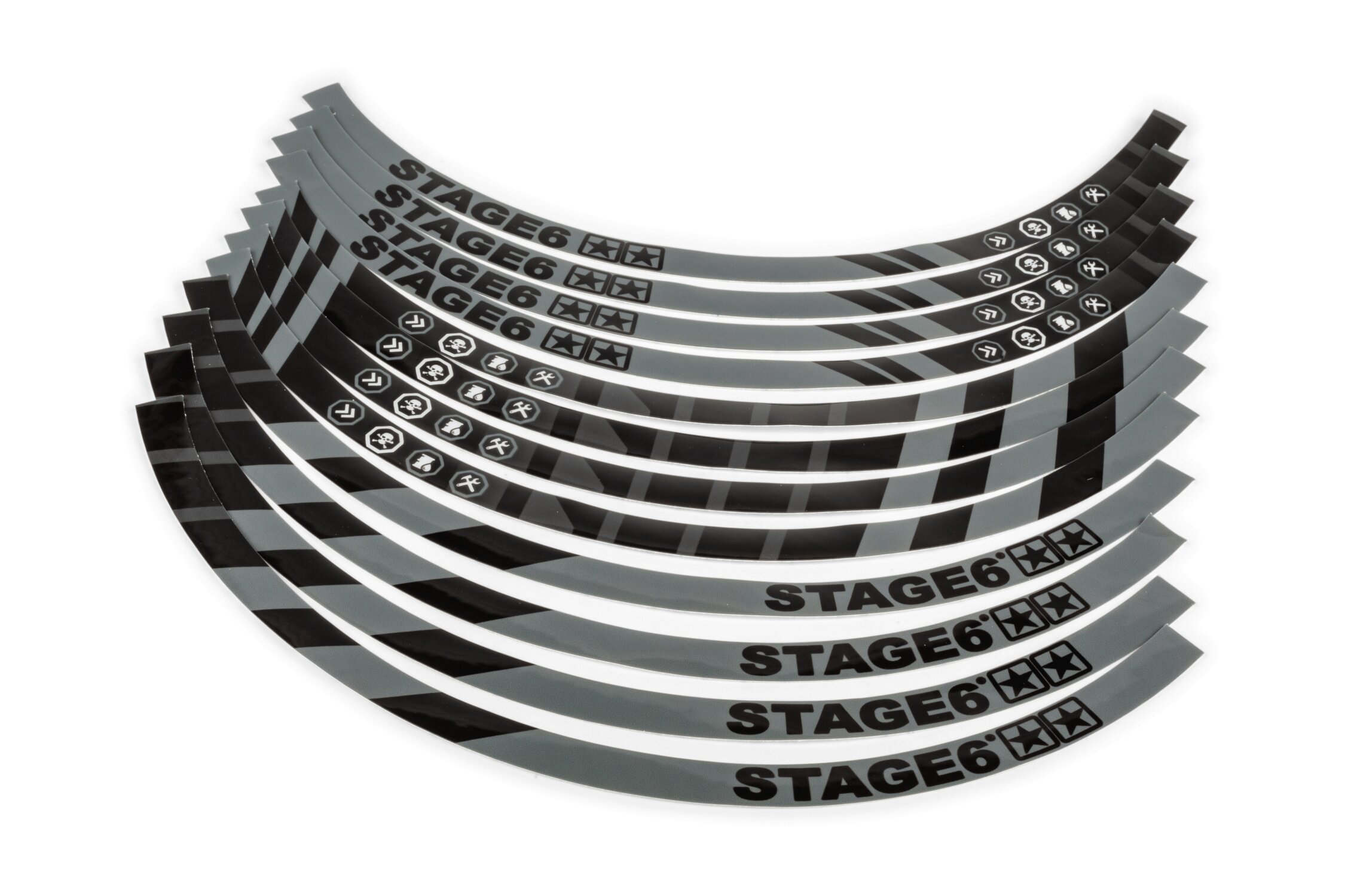 Felgenrandaufkleber Set Motorrad 17' Stage6 Schwarz