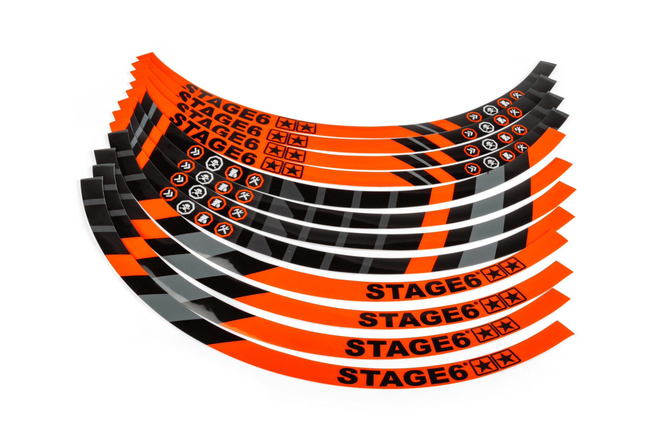 Felgenrandaufkleber Set Motorrad 17'Stage6 Orange