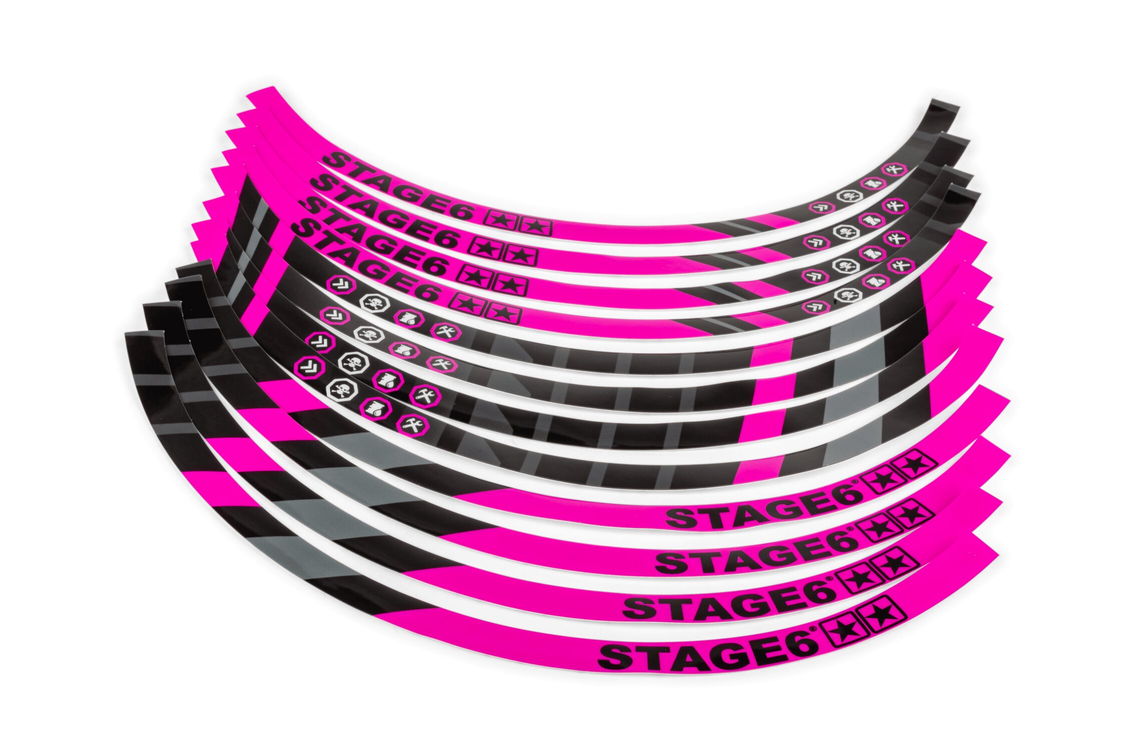 Felgenrandaufkleber Set Motorrad 17' Stage6 Pink