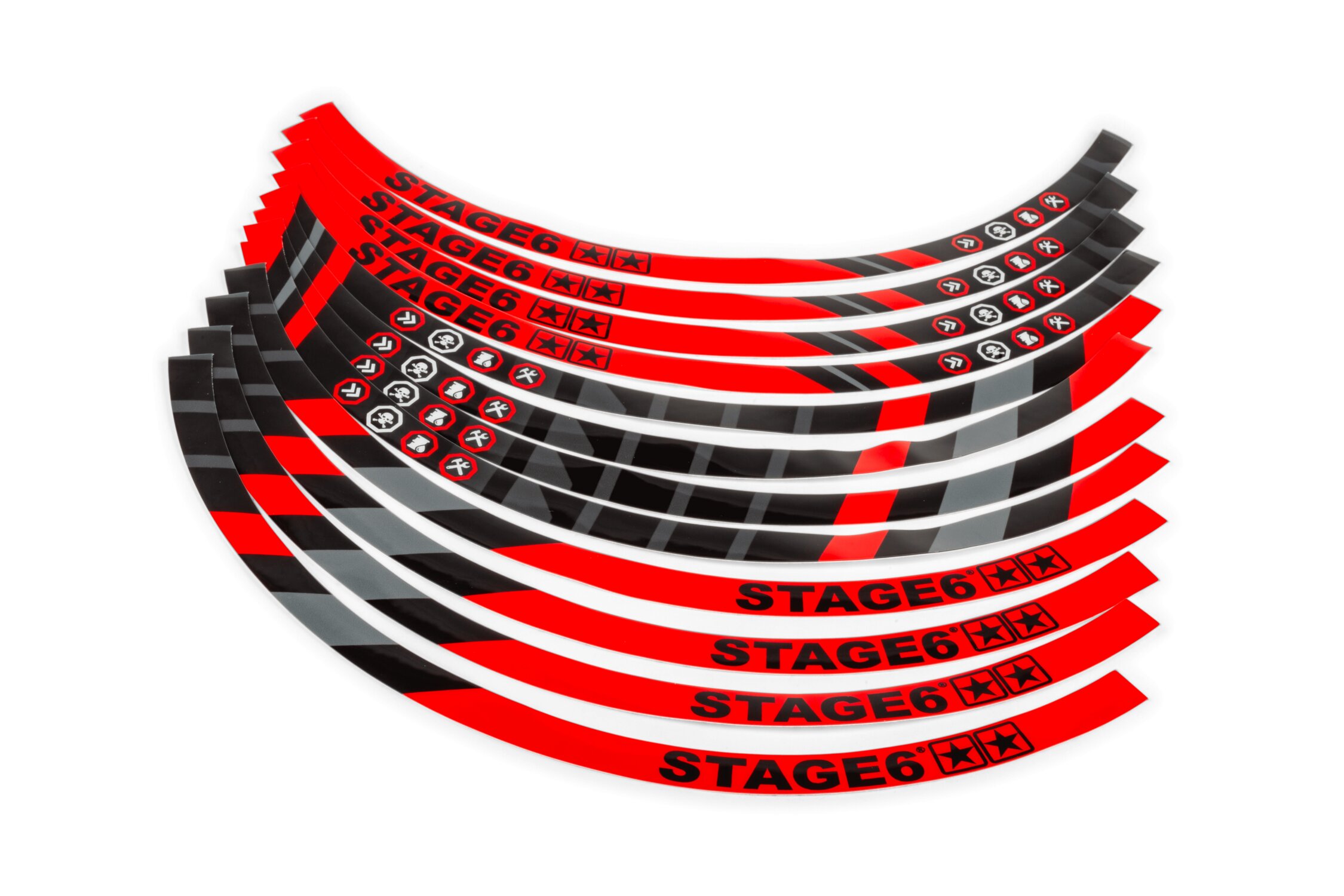 Felgenrandaufkleber Set Motorrad 17' Stage6 Rot