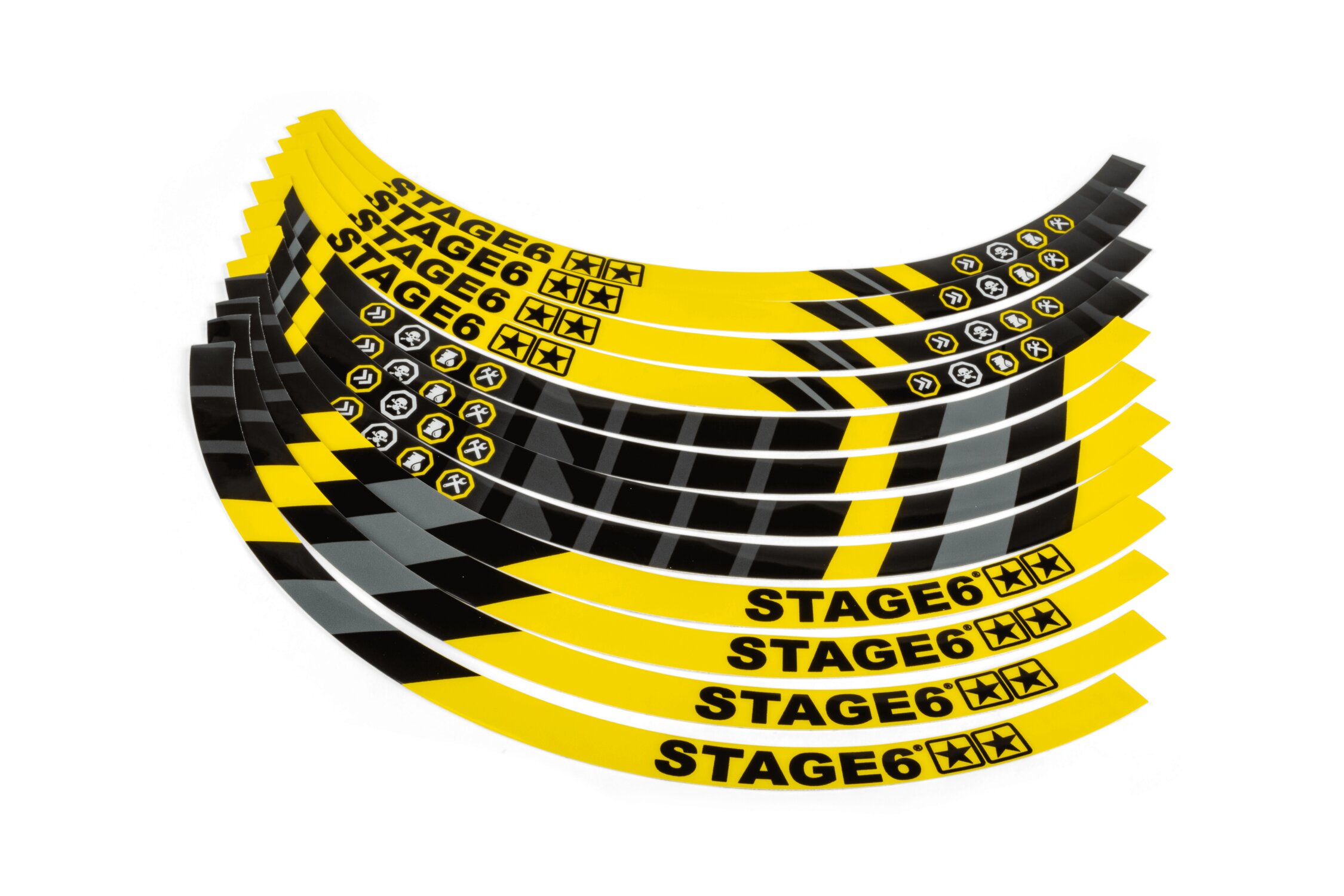 Felgenrandaufkleber Set Motorrad 17' Stage6 Gelb