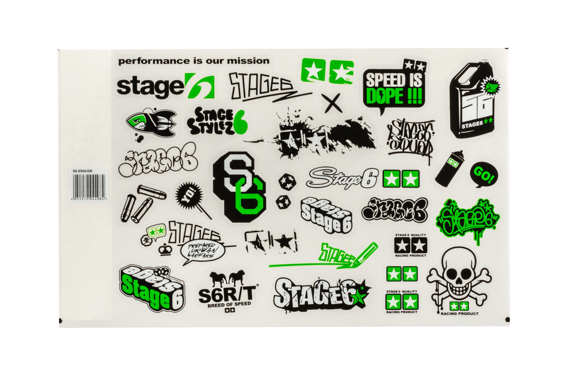 Aufkleberset Stage6 A4 grün