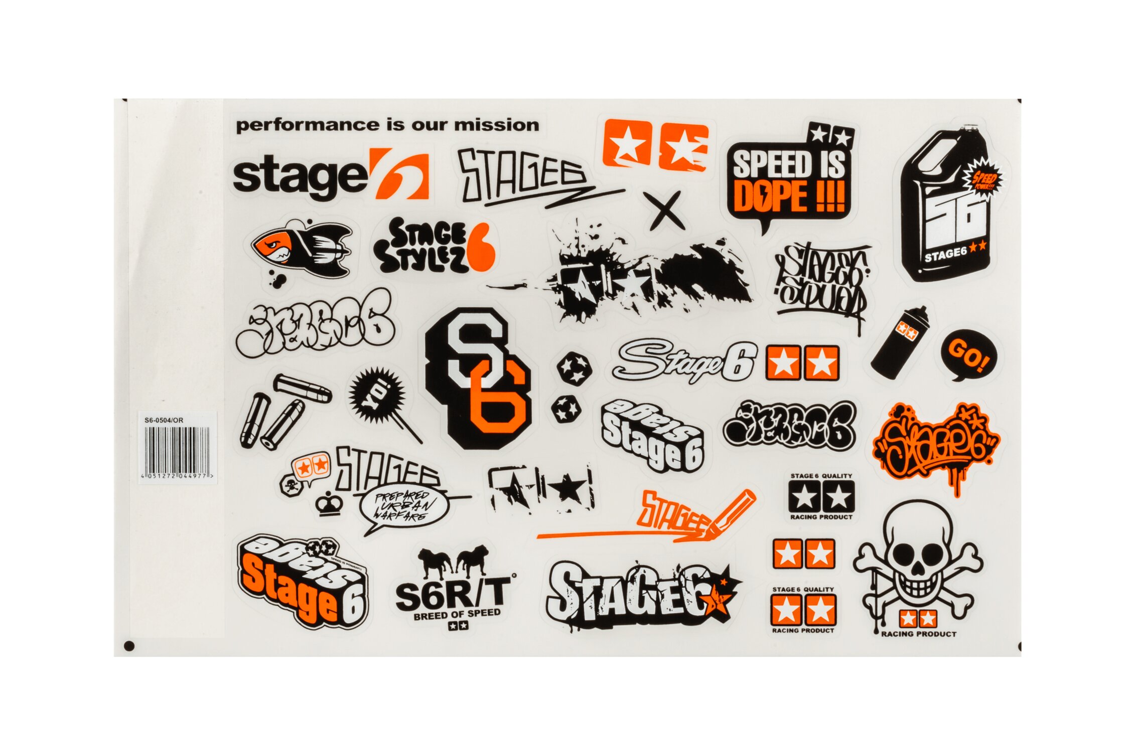 Aufkleberset Stage6 A4 orange