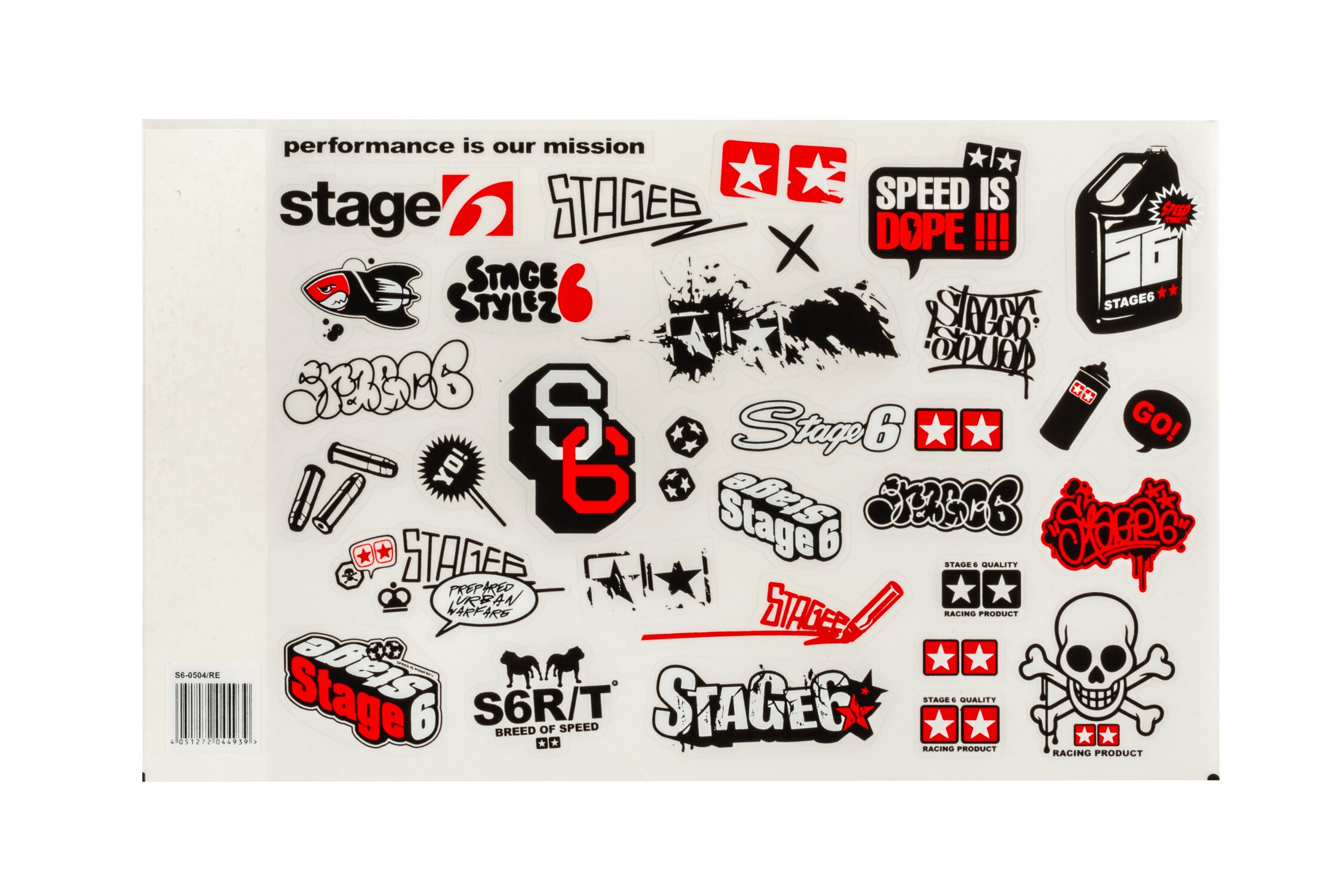 Aufkleberset Stage6 A4 rot