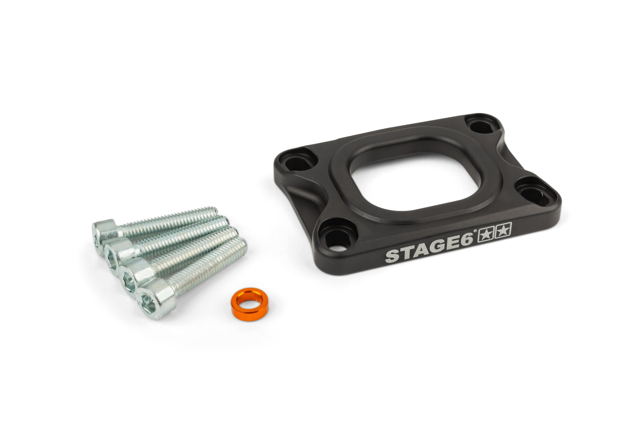 Grundplatte Ansaugstutzen Stage6 360° AM6 / Derbi schwarz