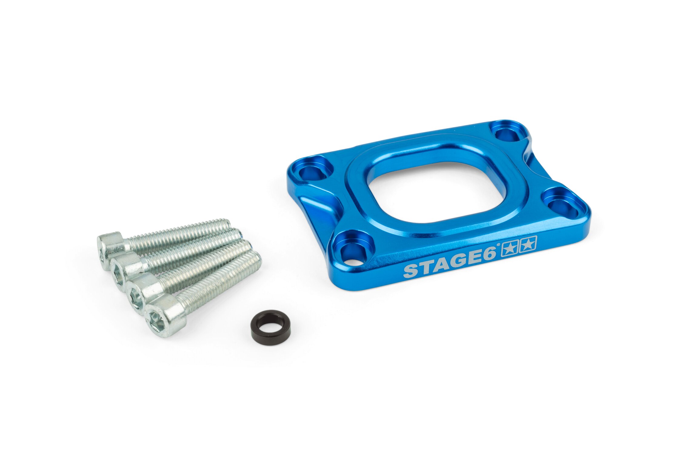Grundplatte Ansaugstutzen Stage6 360° AM6 / Derbi blau