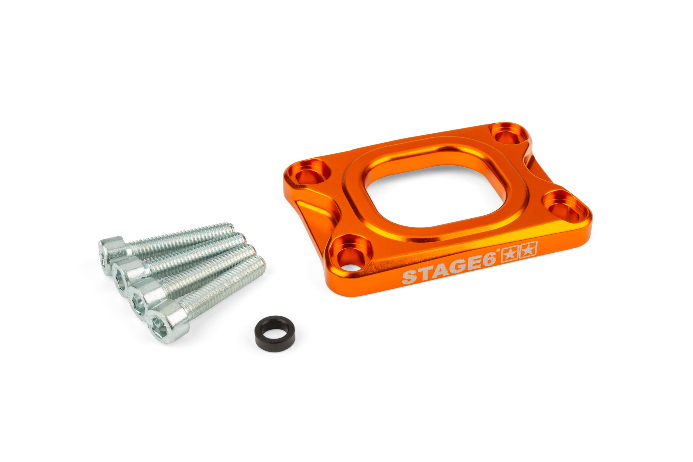Grundplatte Ansaugstutzen Stage6 360° AM6 / Derbi orange
