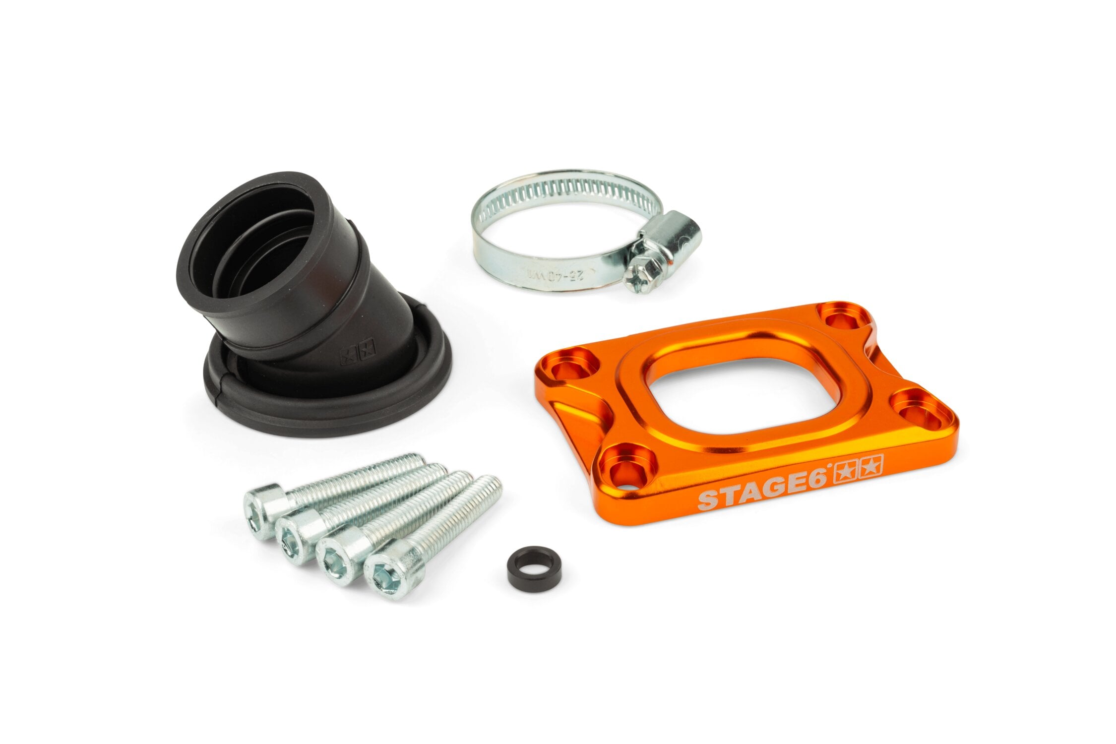 Ansaugstutzen Stage6 360° AM6 / Derbi orange für CP Evolution