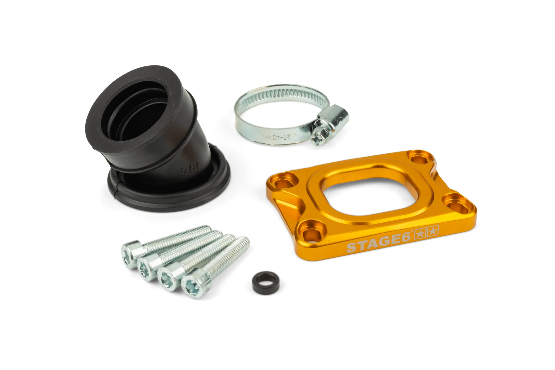 Ansaugstutzen Stage6 360° AM6 / Derbi gelb für Mikuni TM24