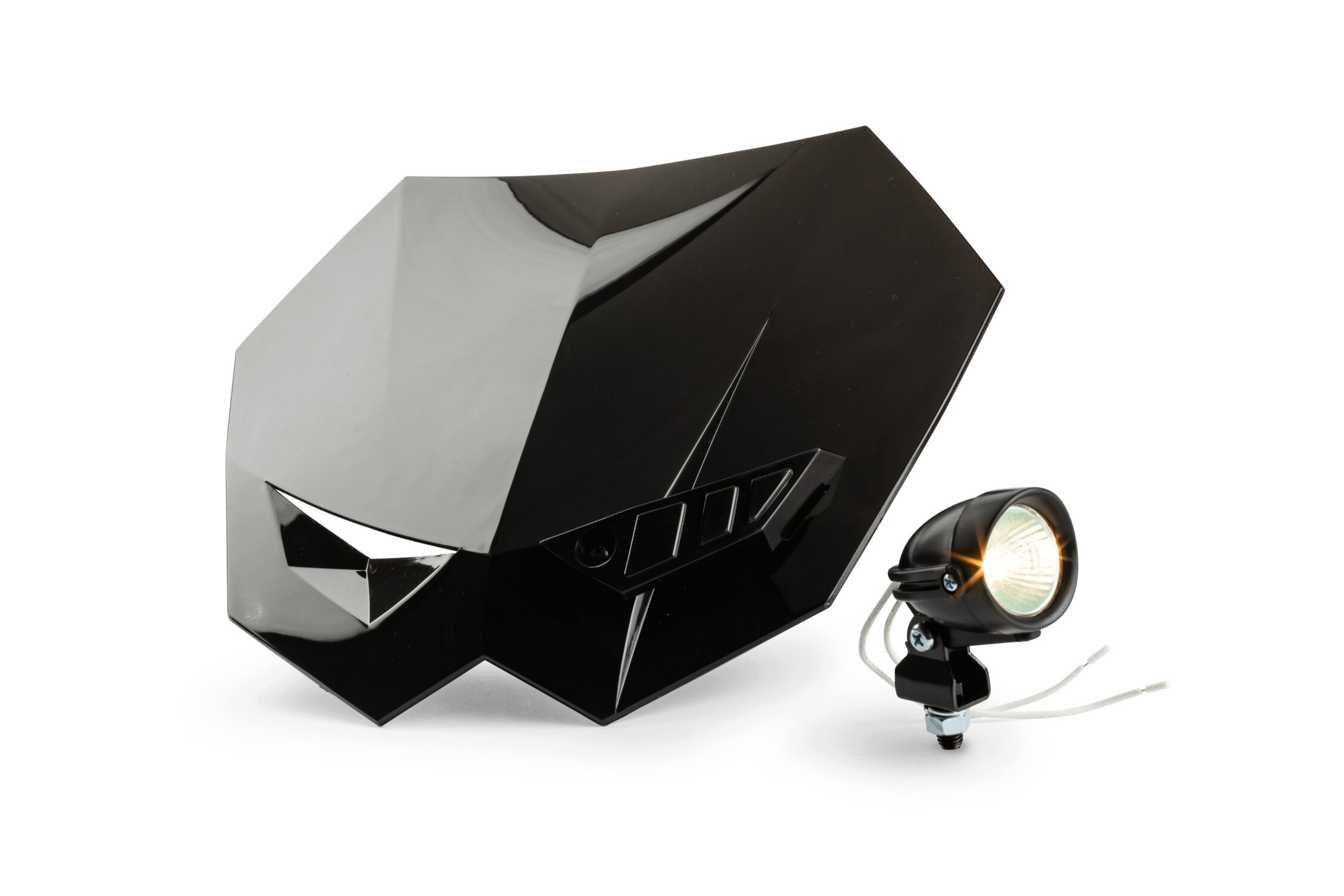 Lichtmaske Motocross + Zusatzleuchte Schwarz