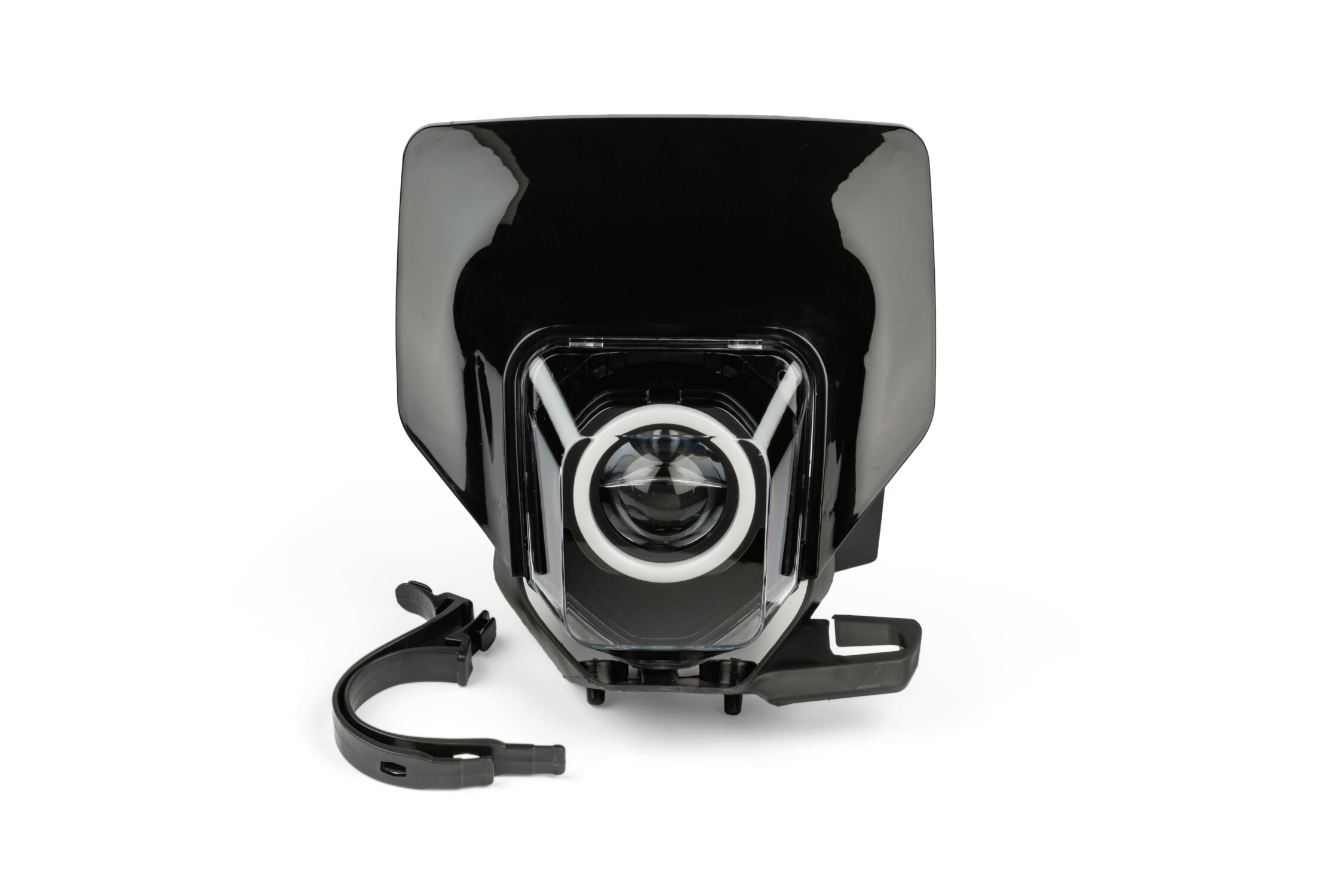 LED Enduro Scheinwerfer STR8 mit RGB Ring Typ Husqvarna schwarz