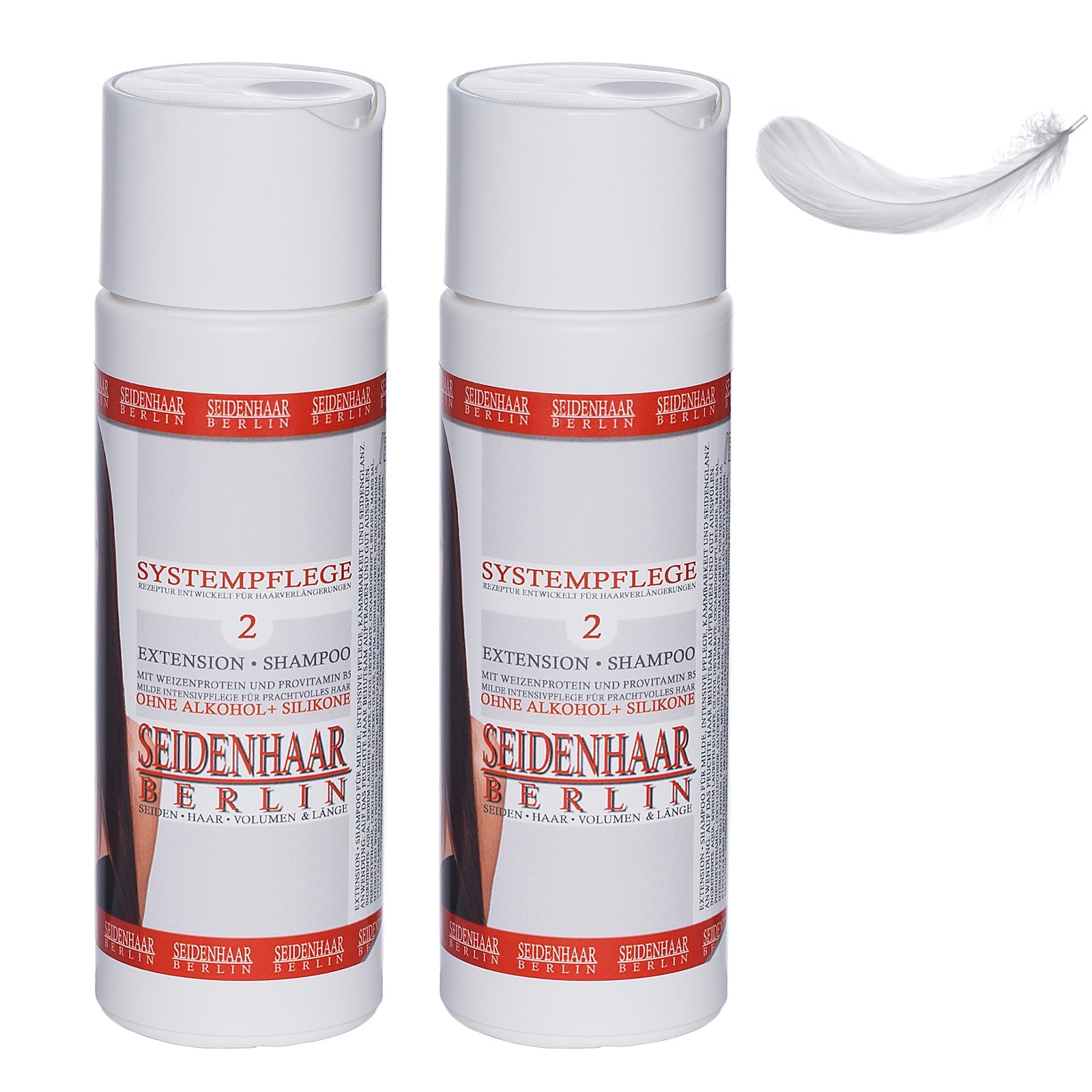 SPARSET sensitive, silikonfrei: 2x Seidenhaar Extension Shampoo, je 200 ml / 100% vegan