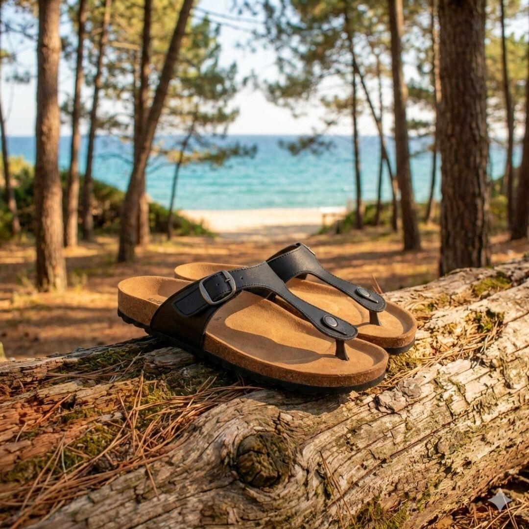 Shoezuu Toe Post Sandalen schwarz 40