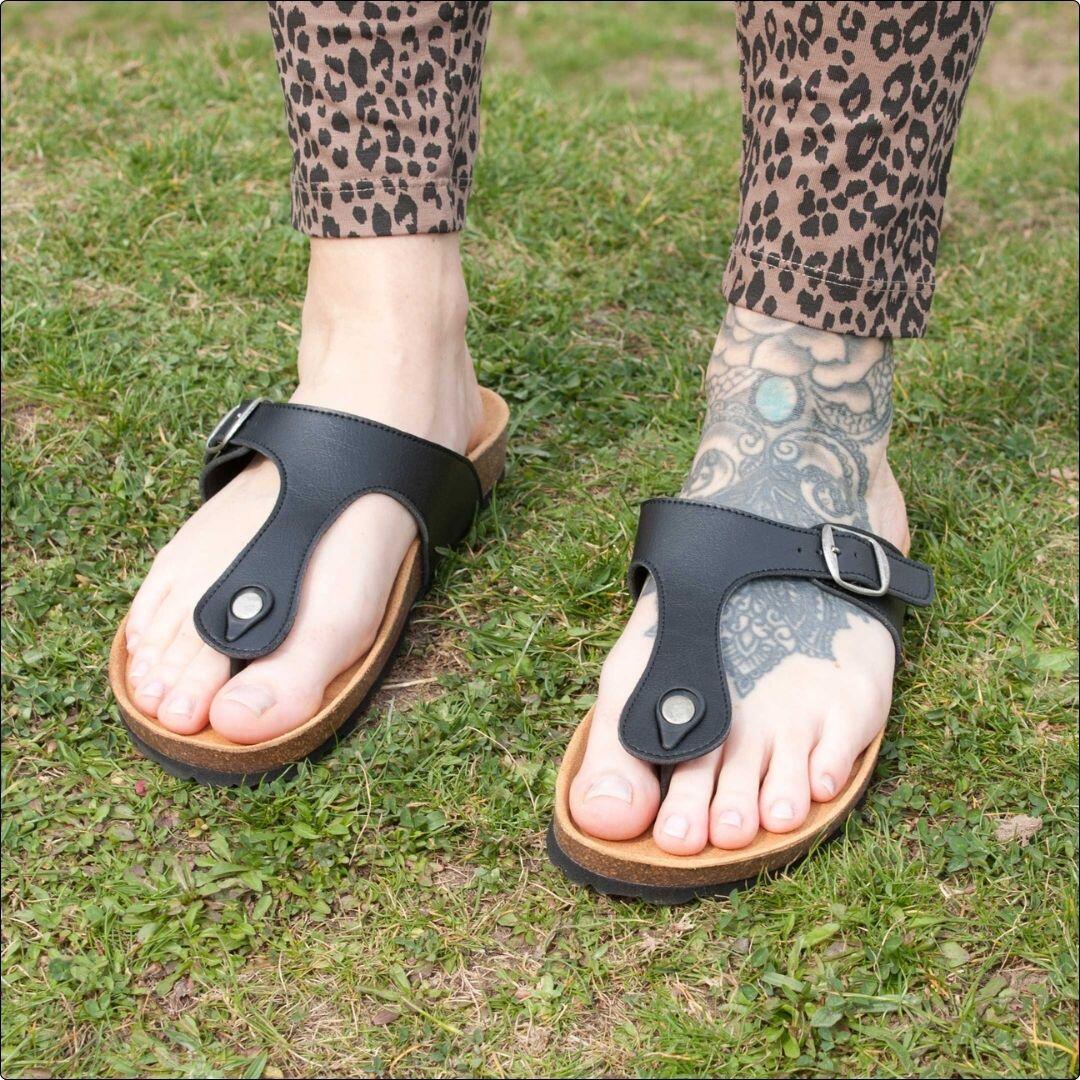 Shoezuu Toe Post Sandalen schwarz 41