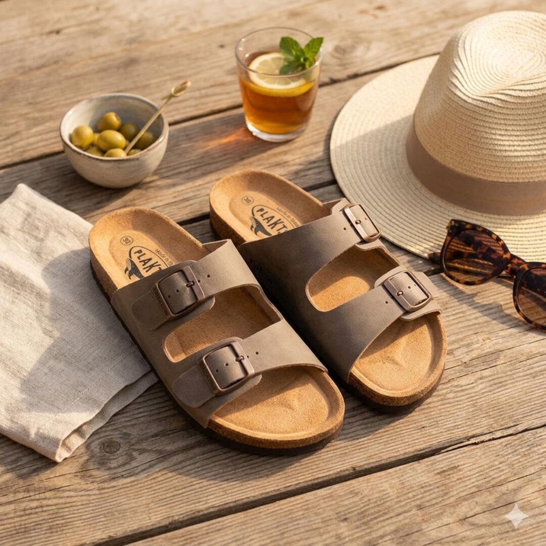 Plakton Sandalen 2 Farben Two Strap Beta Tapir braun 40