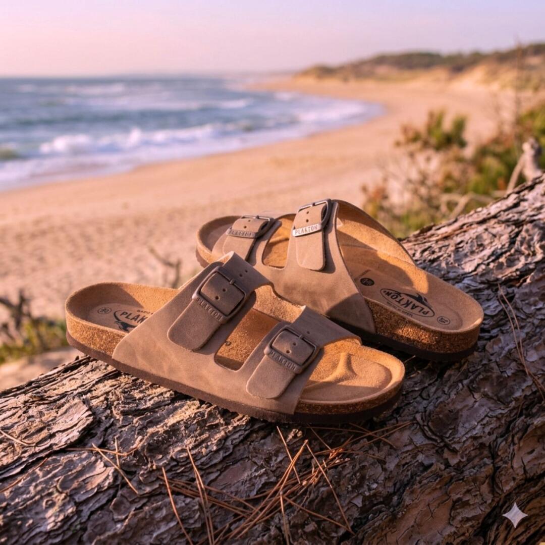 Plakton Sandalen 2 Farben Two Strap Beta Tapir braun 41