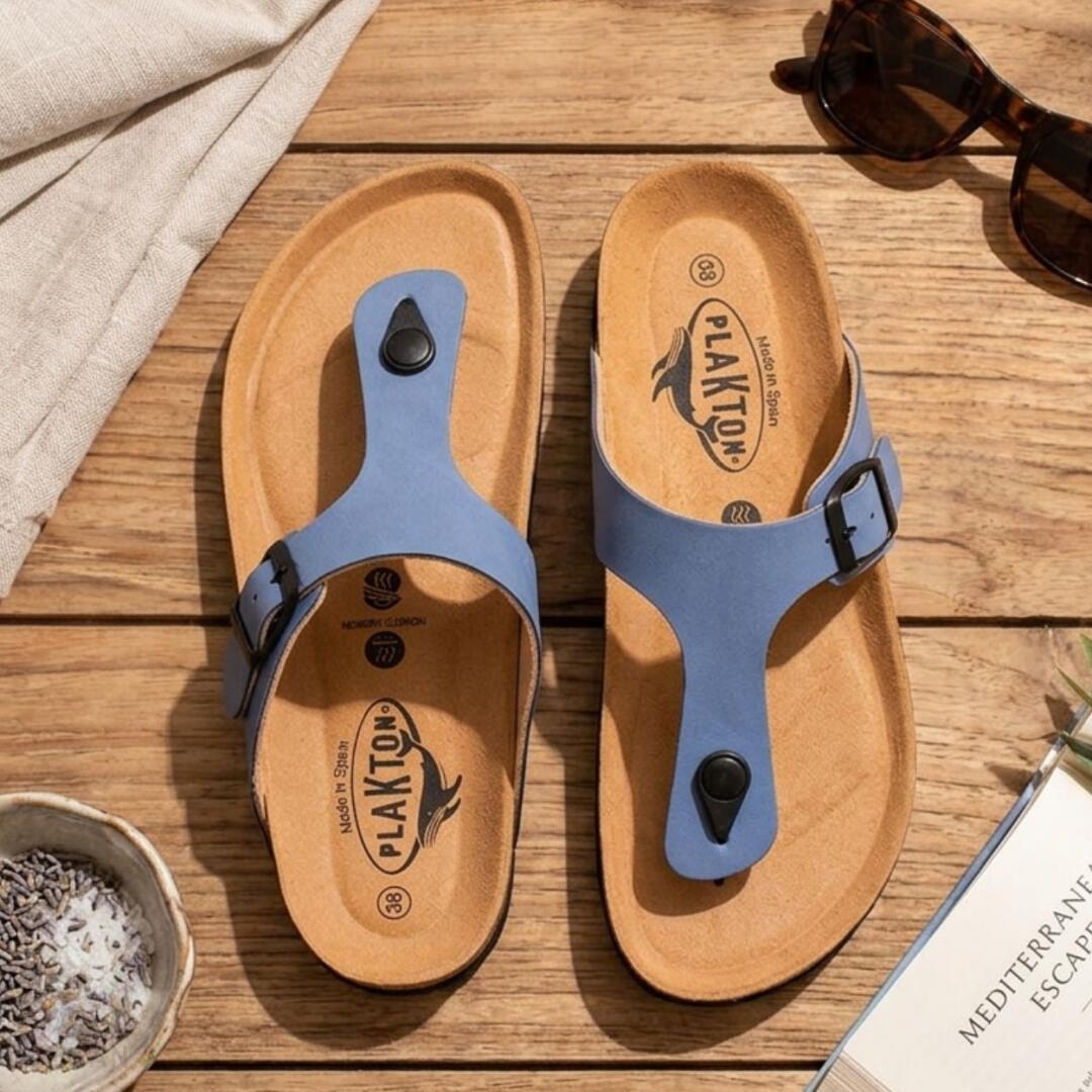 Plakton Sandalen 2 Farben Zehentrenner Bolero Tapir blau 39