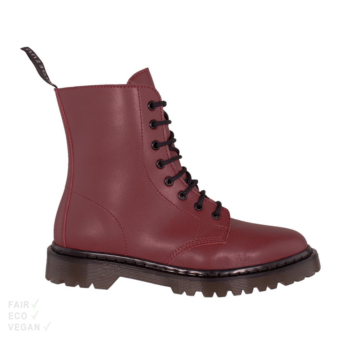 Shoezuu 8 Eye UK Boots Winter cherry red