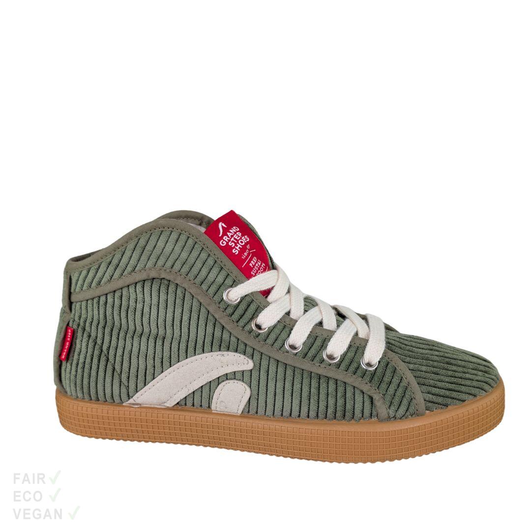 Grand Step Shoes Taylor High Top Sneaker Cord olive