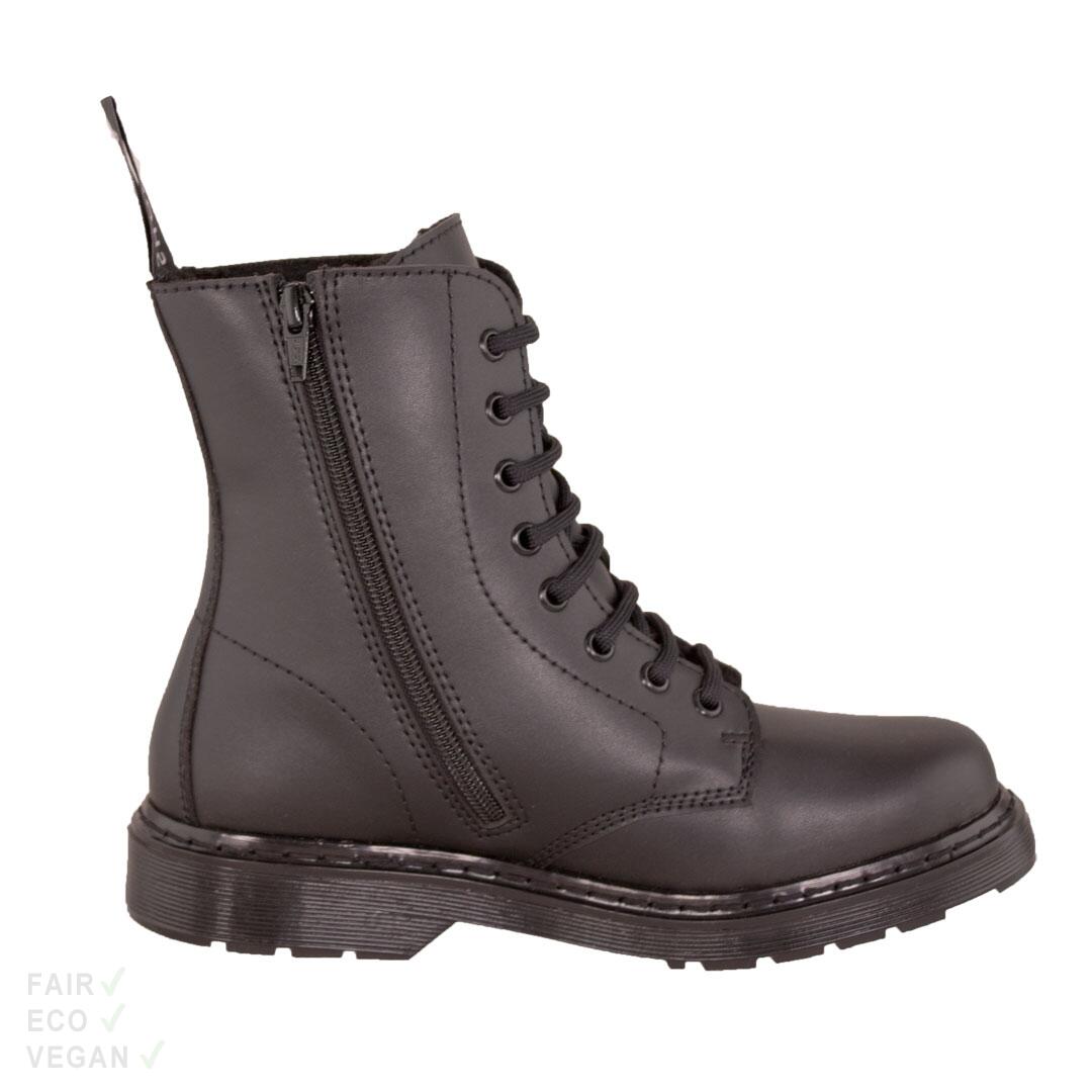 Shoezuu 8 Eye UK Zip-Boot Winter Black Mono 46