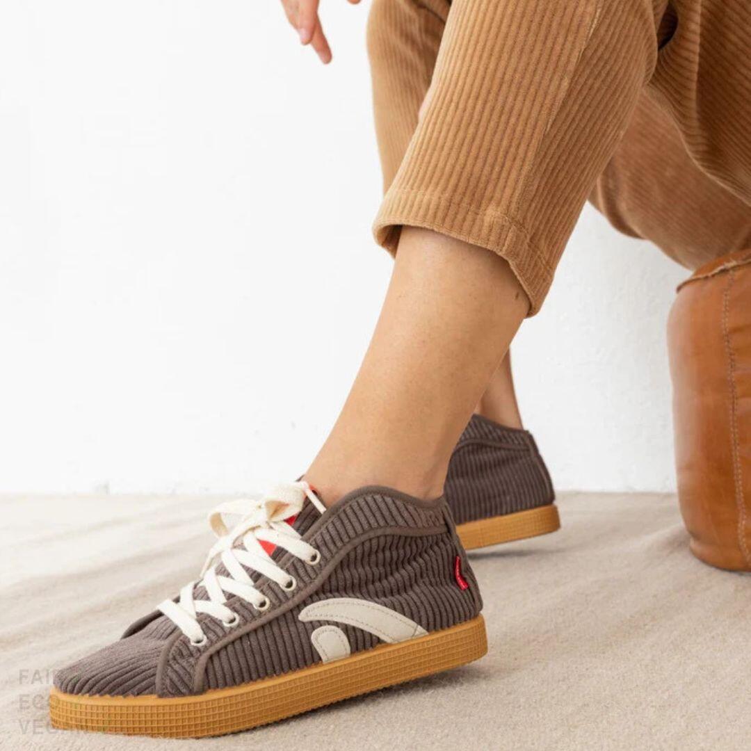 Grand Step Shoes Taylor High Top Sneaker Cord coffee 36
